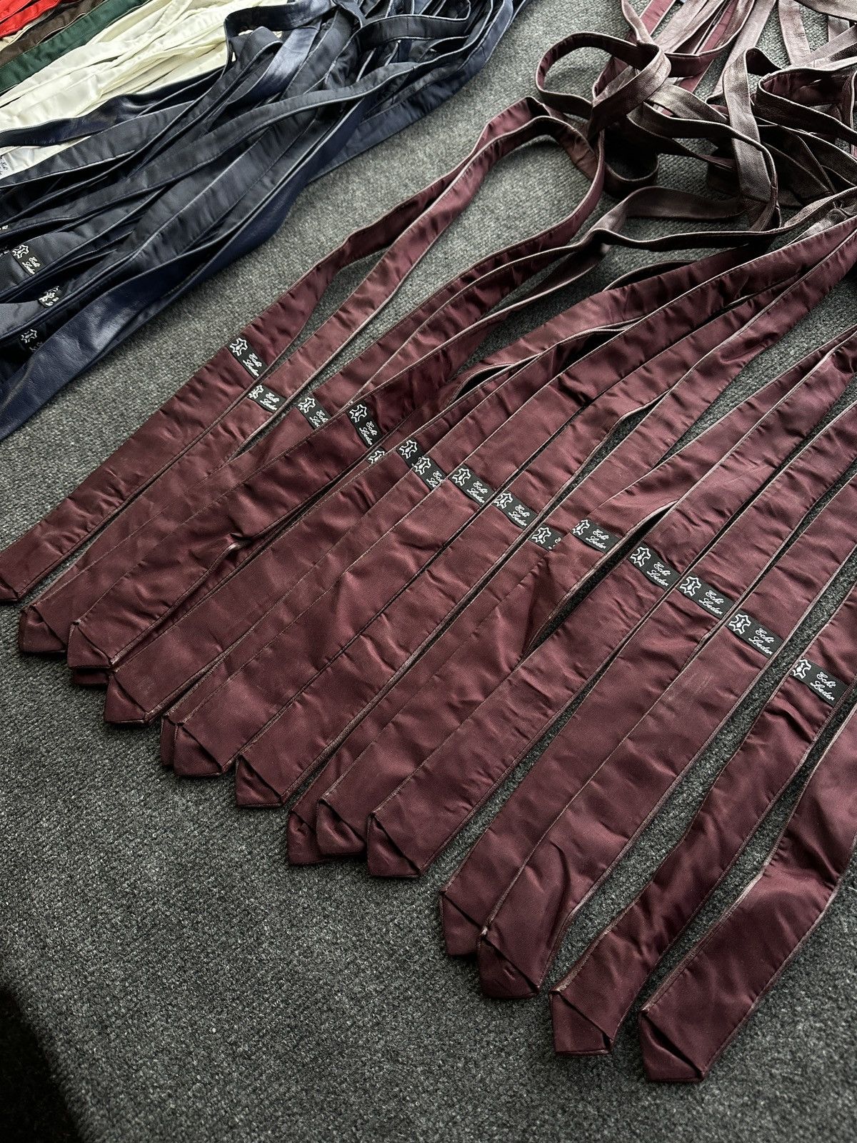 Other 🚨 LEATHER BURGUNDY ITALY TIE LUXURY VNTG RARE OLD MONEY Size ONE SIZE - 9 Thumbnail