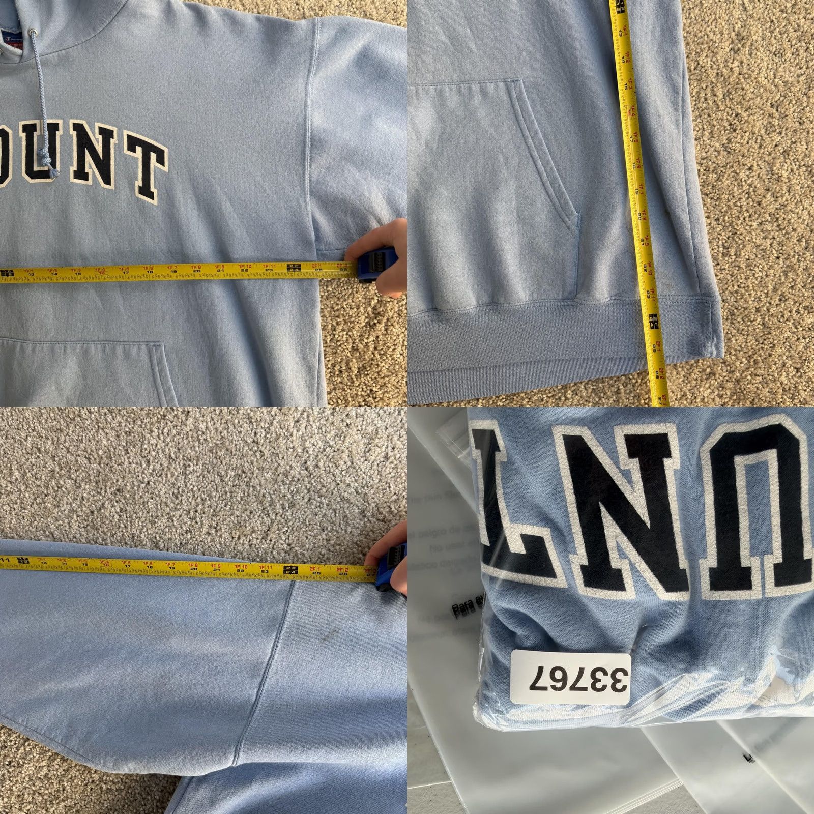 Champion VINTAGE Champion Hoodie Mens XL Blue Fleece Mount St, Mary's Sweatshirt Size US XL / EU 56 / 4 - 8 Thumbnail