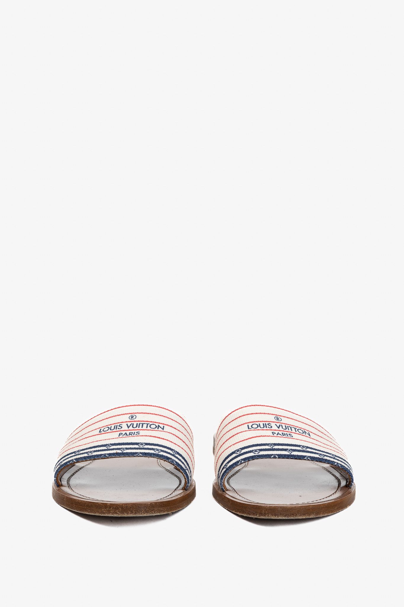Louis Vuitton Louis Vuitton Escale Lock It Striped Flat Mule Sandals Size US 7.5 / IT 37.5 - 3 Thumbnail