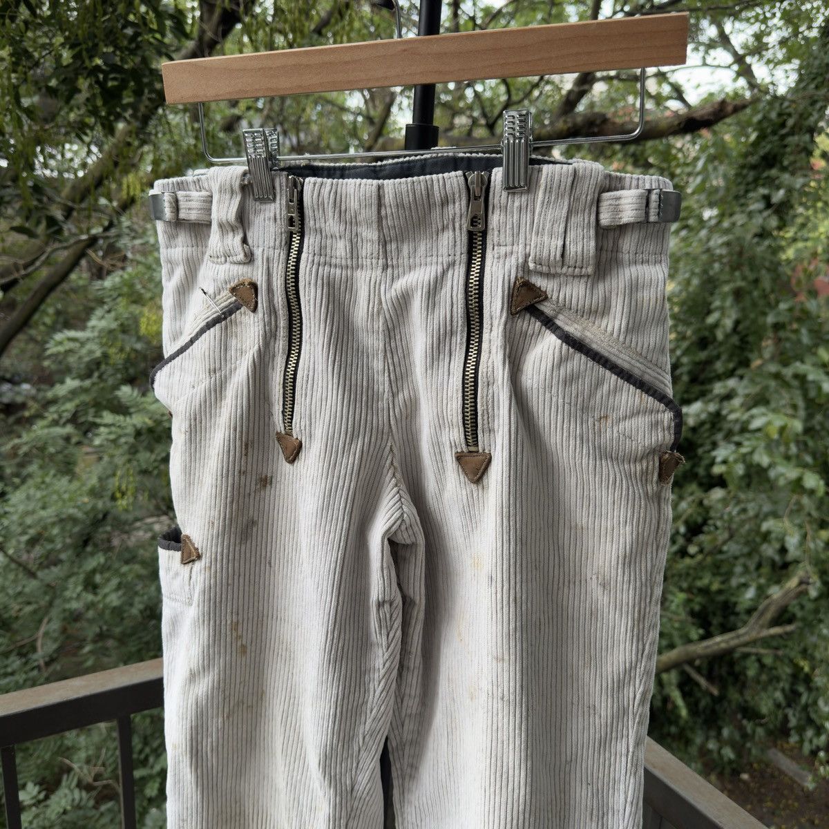 Vintage Thrashed Faded Distressed Corduroy Pants ERD Grunge Biker Size US 32 / EU 48 - 4 Thumbnail