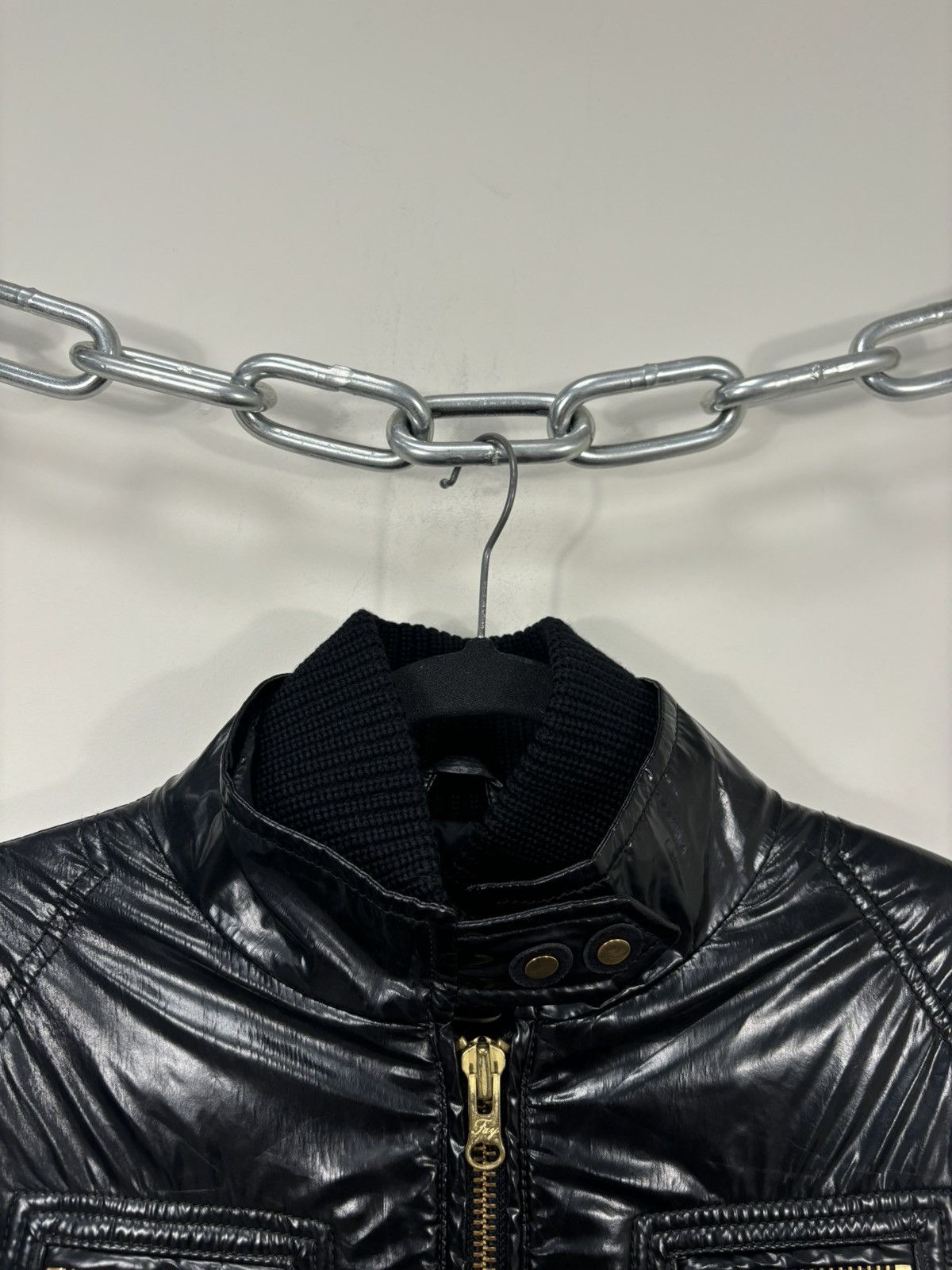 Fay Fay Women’s Shiny Black Italian Luxury Multipocket Jacket Size L / US 10 / IT 46 - 13 Thumbnail