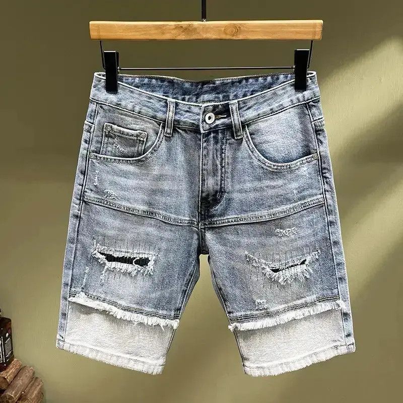 Japanese Brand Streetwear Retro Style Hole Patchwork Shorts y2k Size US 30 / EU 46 - 1 Thumbnail