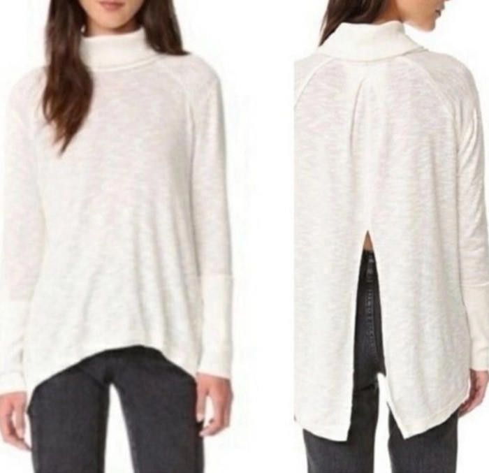 Split We The Free white split back pullover turtleneck sweater M Size M / US 6-8 / IT 42-44 - 1 Thumbnail