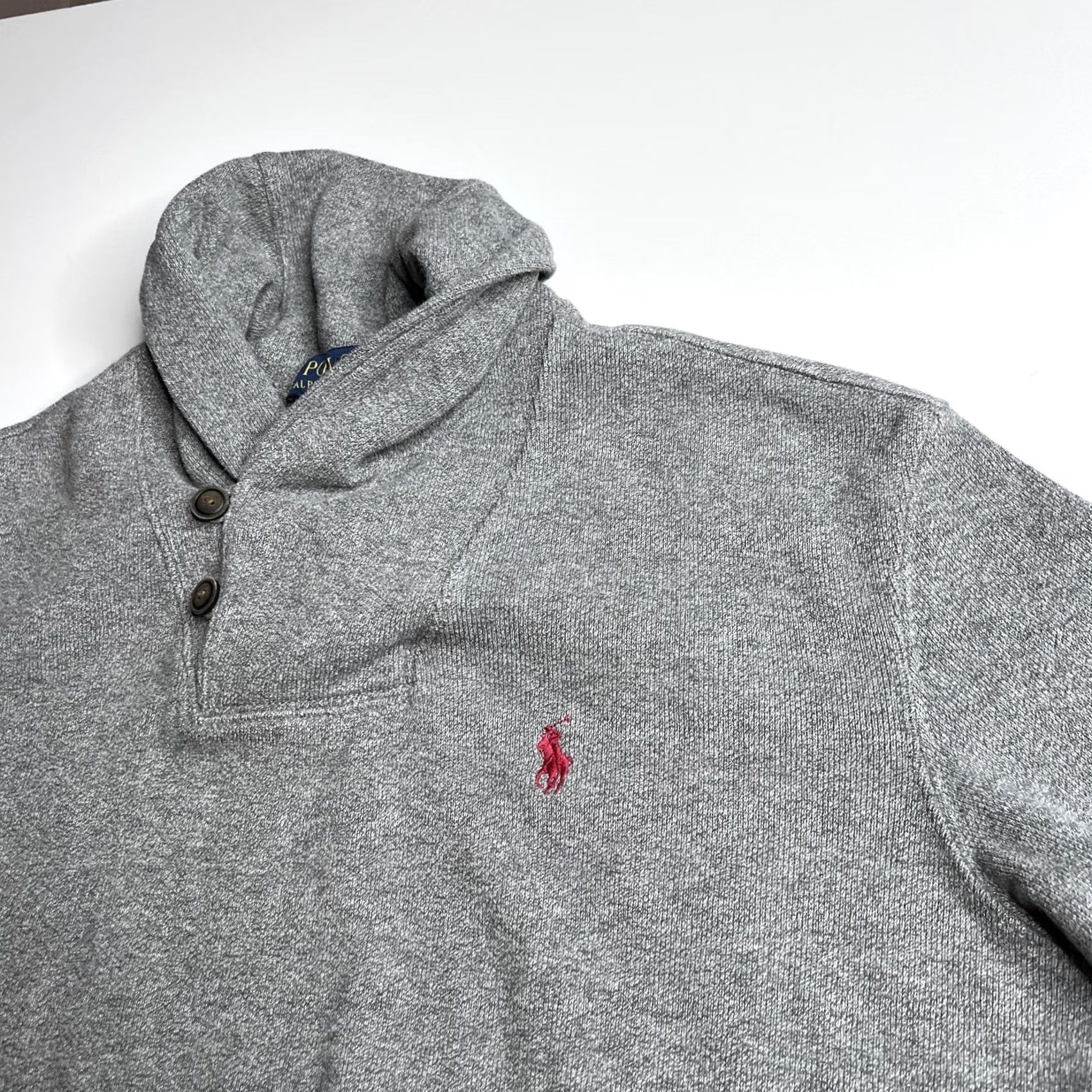 Polo Ralph Lauren Polo Ralph Lauren Sweatshirt Mens M Gray Fleece Shawl Collar Button Pullover Size US M / EU 48-50 / 2 - 3 Thumbnail