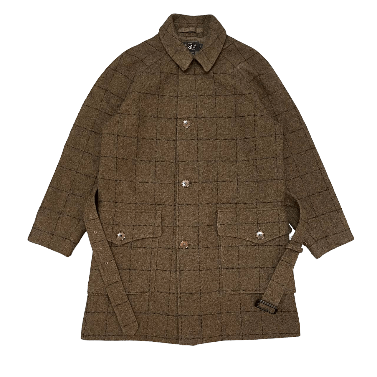 image of Double Rl Rrl Ralph Laurent Wool Belted Overcoat Brown, Men's (Size Large)