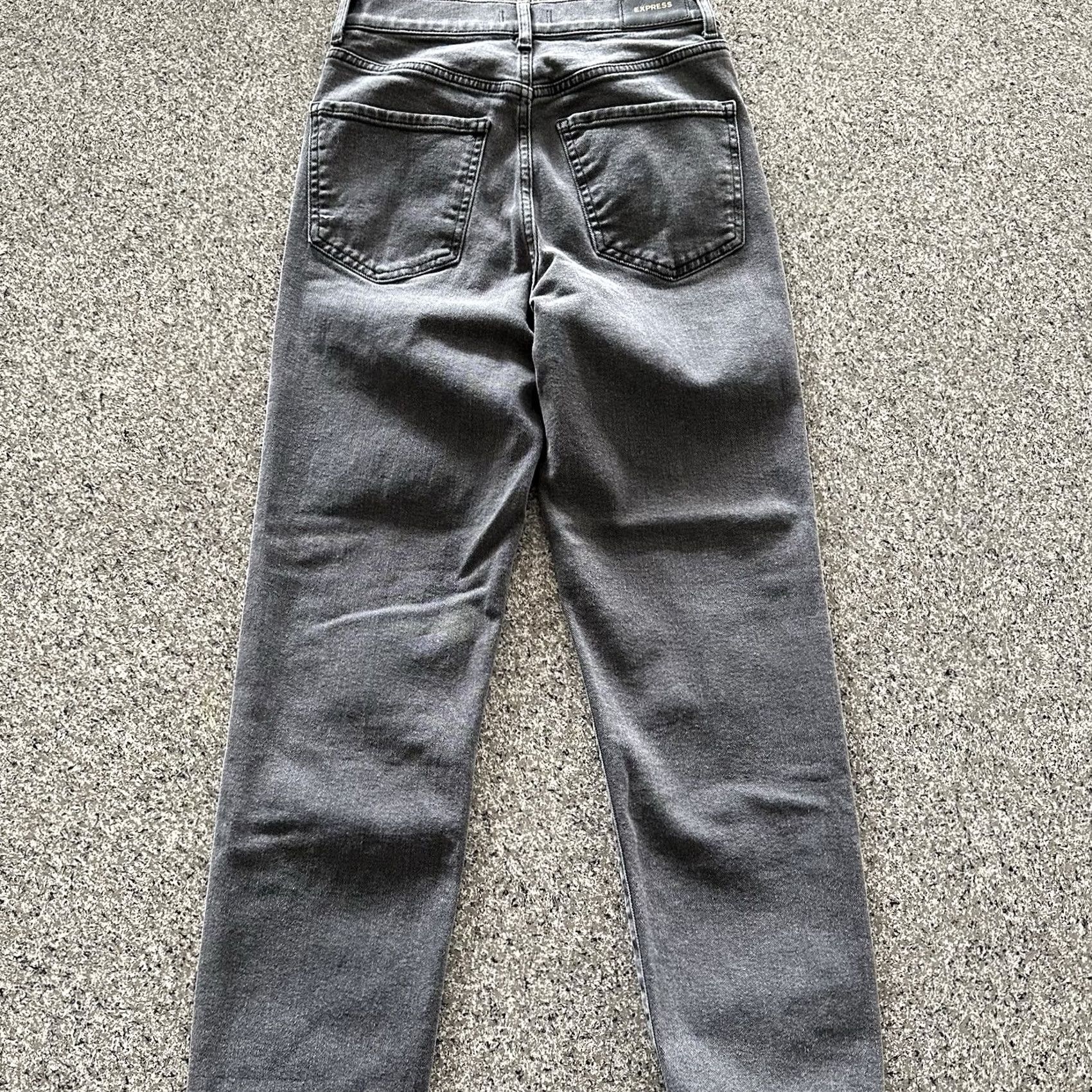 Express Express Jeans Womens 00 High Rise Distressed Black Stretch Denim Jeans Size 42" / US 20 - 4 Thumbnail