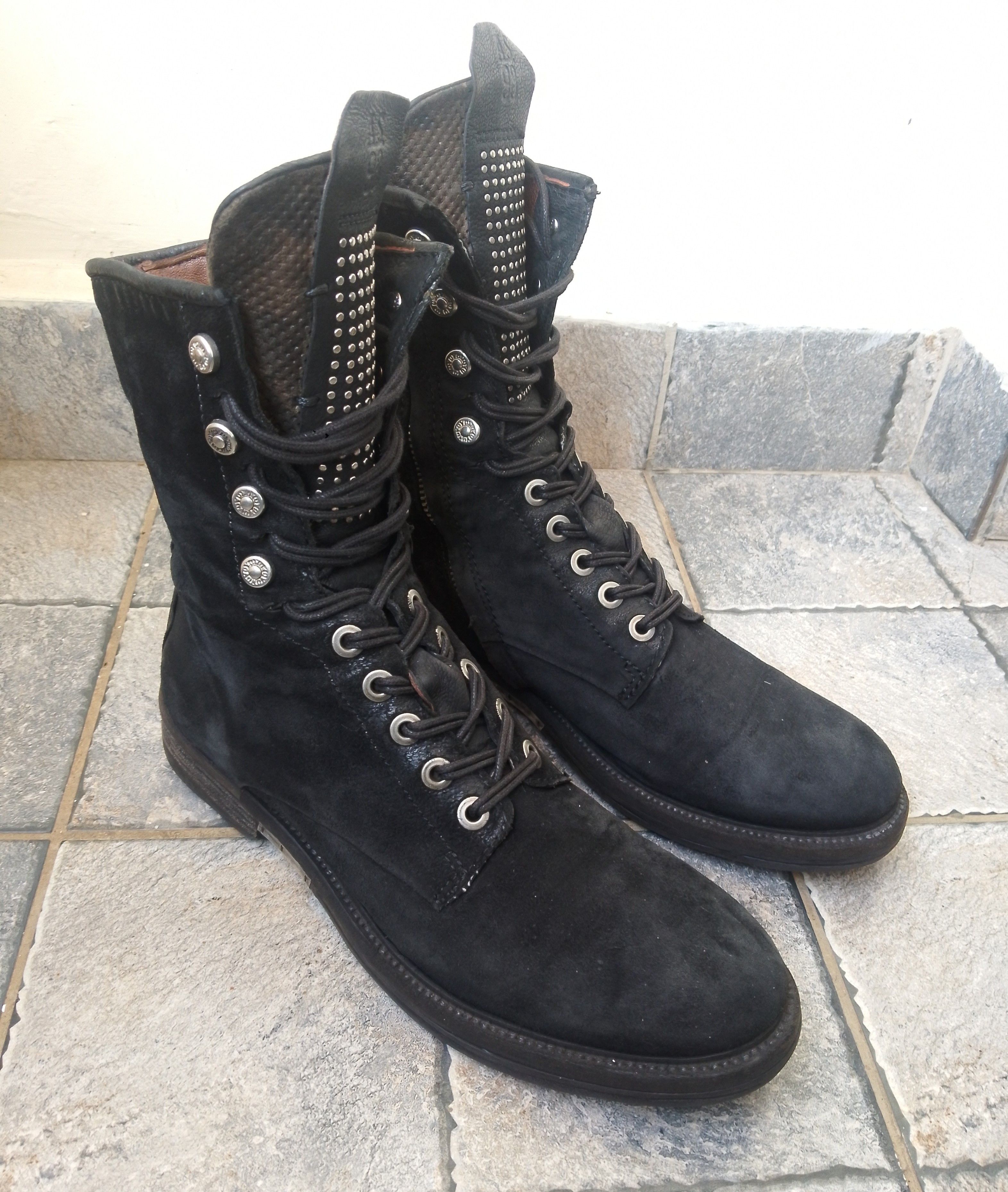 A.S.98 AS 98 black suede combat style boots Size US 8 / EU 41 - 1 Thumbnail