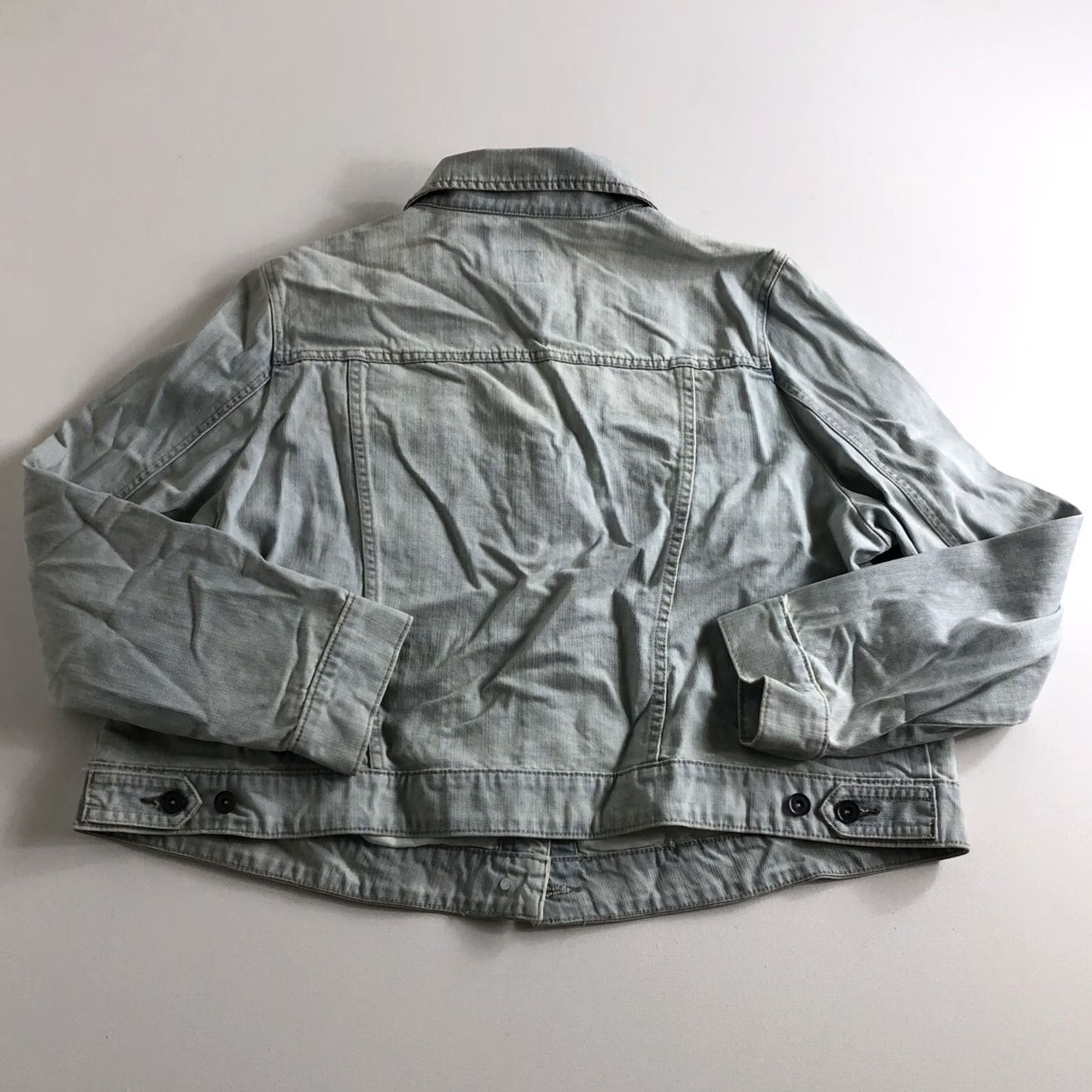 Denime VINTAGE J. C. Penney Denim Trucker Jacket Light Wash Womens 3X Blue Short Sleeve Button-Down Jean Jacket Womens Mens? Size XXL / US 16-18 / IT 52-54 - 2 Thumbnail