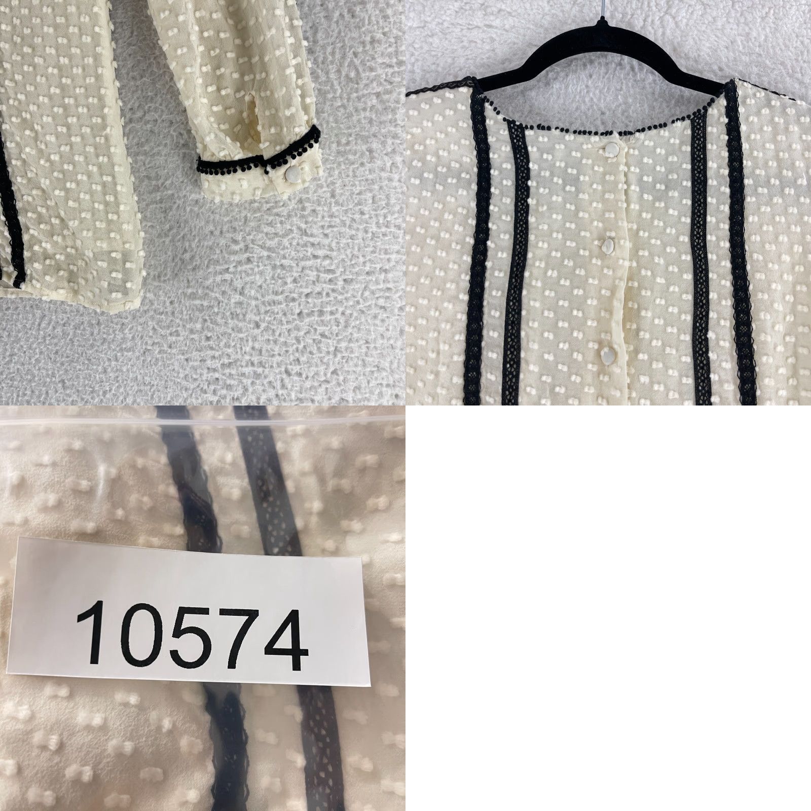 J.Crew J. Crew Shirt Womens Size 2 Ivory Swiss Dot Lace Trim 3/4 Sleeve Silk Blend Shirt Womens Size 2 Ivory Swiss Dot Lace Trim 3/4 Sleeve Silk Blend Size XS / US 0-2 / IT 36-38 - 9 Thumbnail