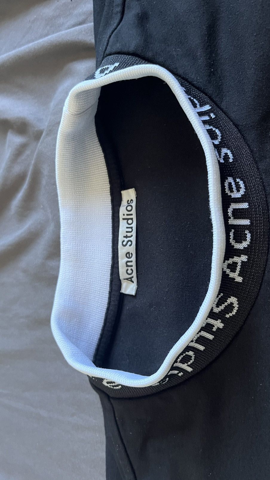 Acne Studios Logo Mock Neck Tee Black/White Size US M / EU 48-50 / 2 - 3 Thumbnail