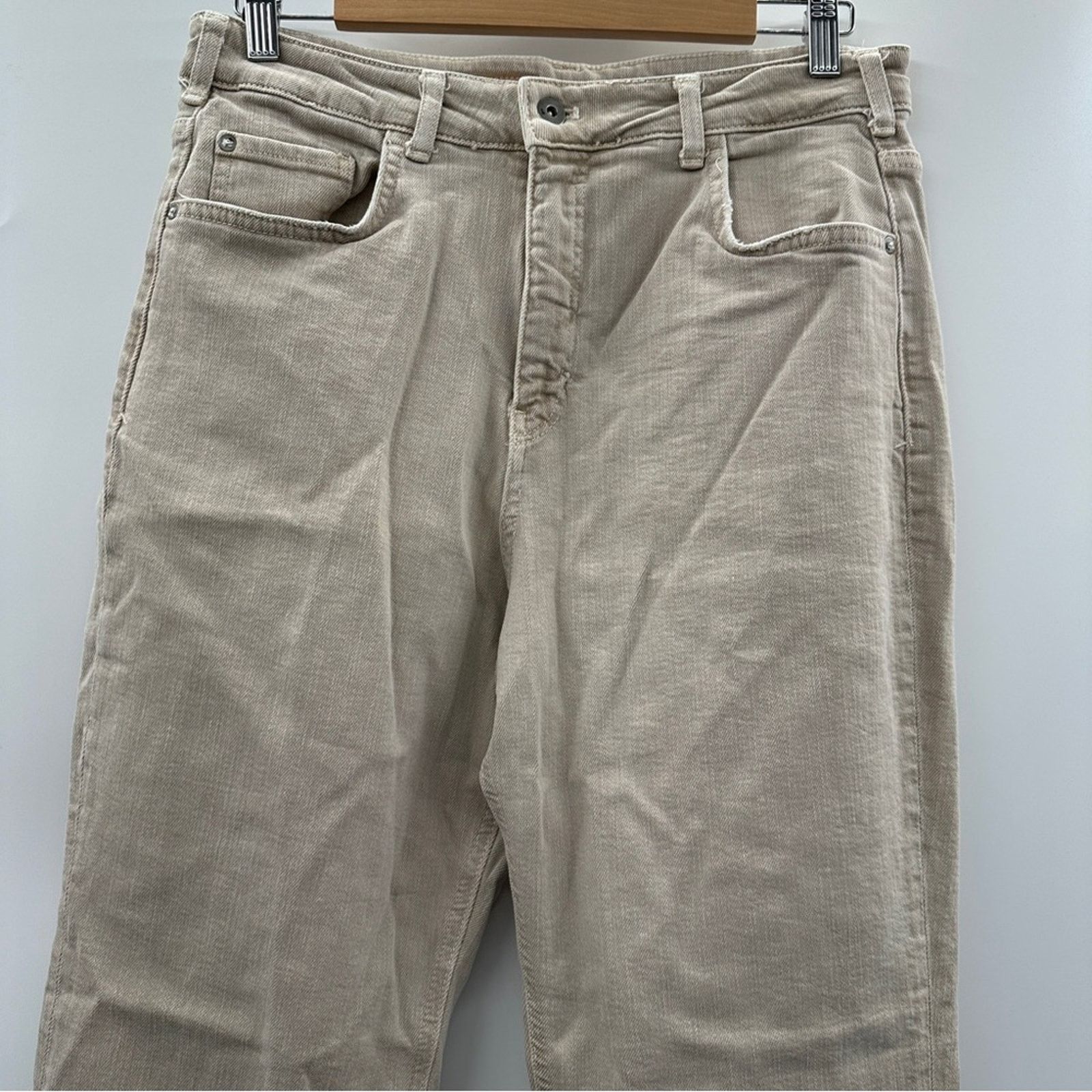 Anthropologie Anthropologie Pilcro Cream Vintage Straight Raw Hem Jeans Size 32" / US 10 / IT 46 - 2 Thumbnail