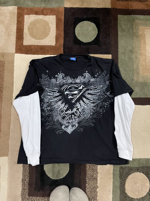 Vintage Vintage Y2K Affliction Style Superman Thermal Long Sleeve