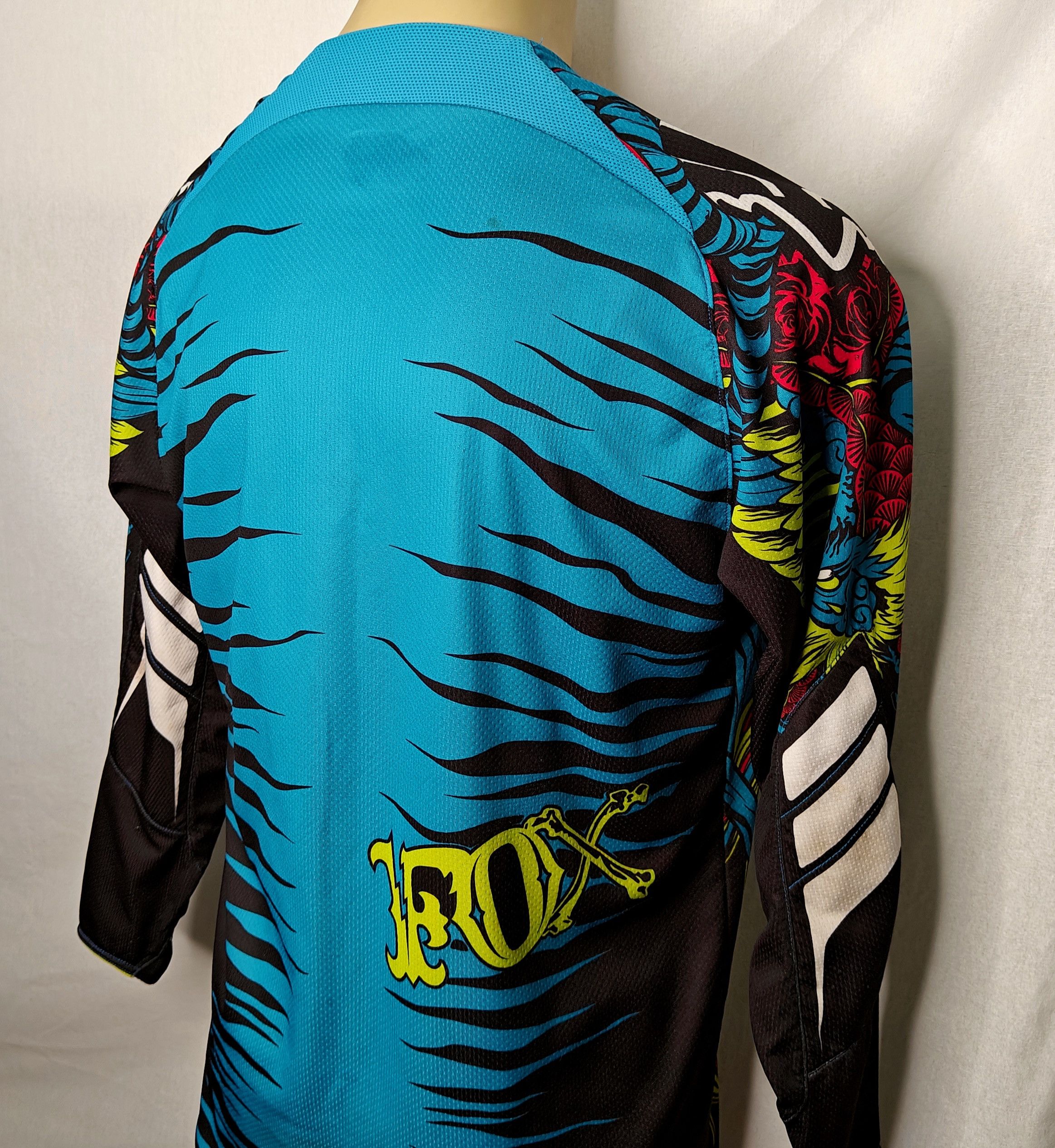 Fox Racing × Vintage Vtg Y2K Fox Racing tattoo skulls AOP motocross jersey shirt Size US S / EU 44-46 / 1 - 5 Thumbnail
