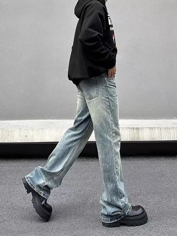 VIBE Vintage Textured Washed and Aged Micro Flare Jeans Size US 34 / EU 50 - 5 Thumbnail
