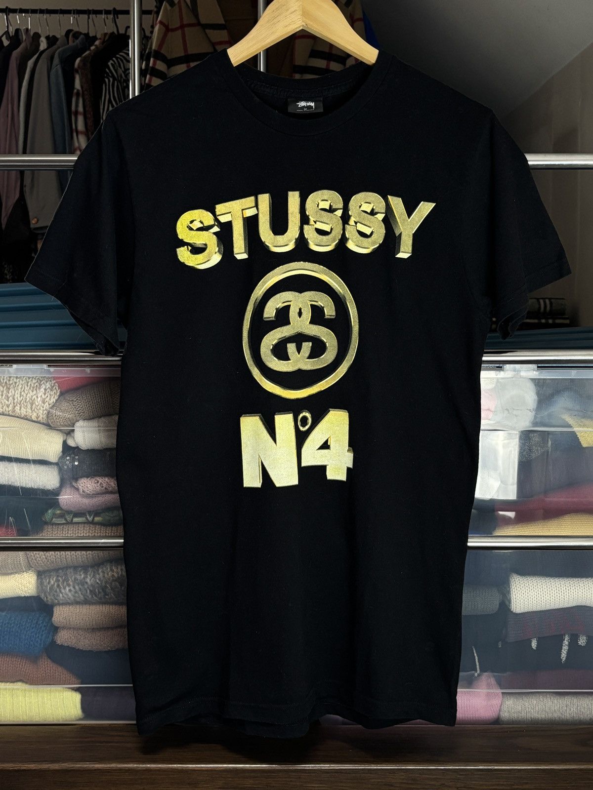 Stussy Stussy N4 Big Gold Logo Tee Size US M / EU 48-50 / 2 - 1 Thumbnail