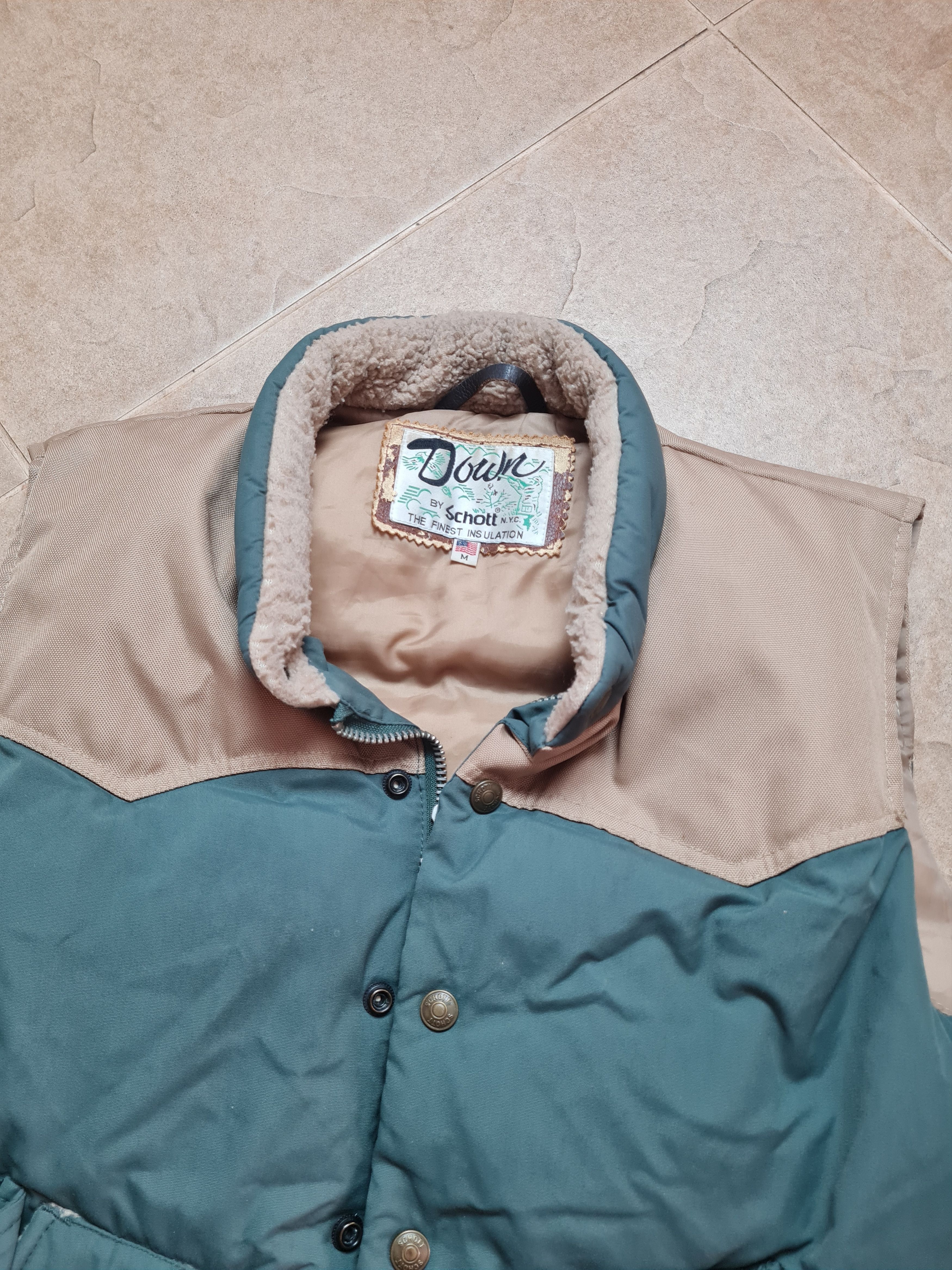 Schott VINTAGE US SCHOTT 126 GOOSE DOWN TAN DOWN VEST JACKET SIZE M Size US M / EU 48-50 / 2 - 16 Thumbnail