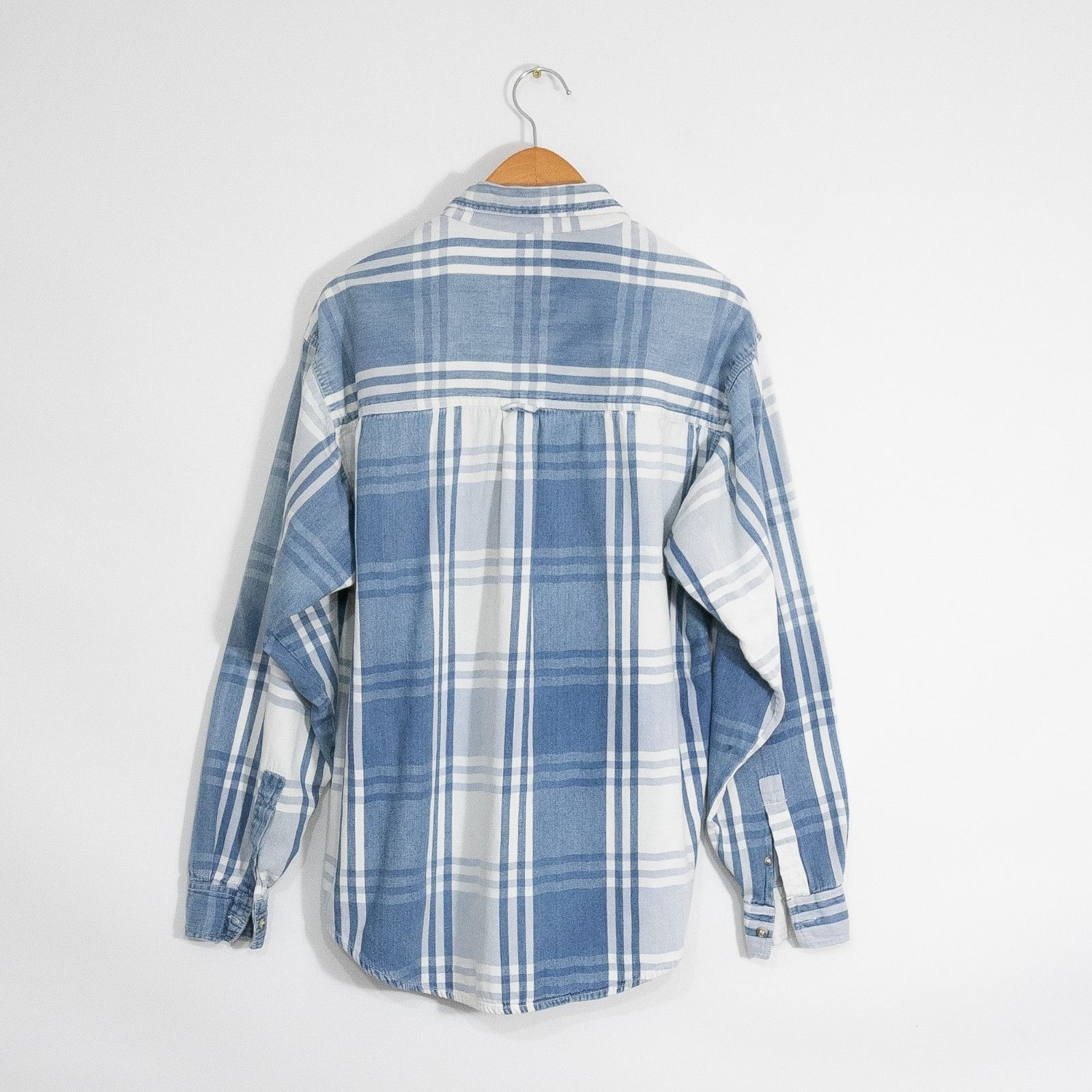 Vintage Vintage 90s Coliseum Blues Denim Shirt Mens XL Square Plaid Size US L / EU 52-54 / 3 - 10 Thumbnail