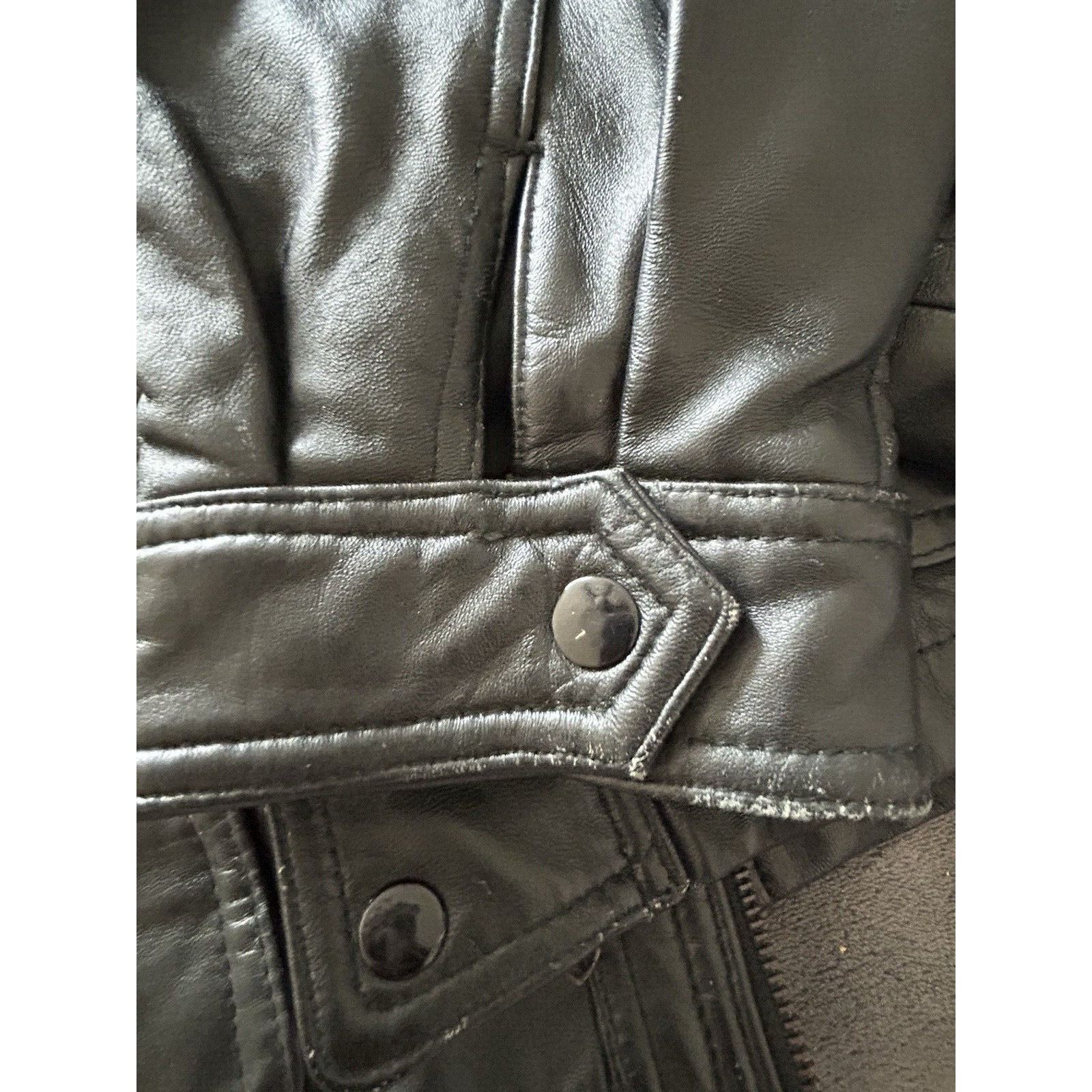 Express Express SIZE 54 Men's black genuine leather winter coat clas Size US L / EU 52-54 / 3 - 5 Thumbnail