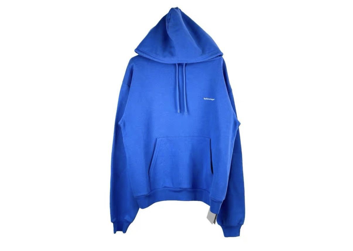 Balenciaga Blue Oversized Hoodie with Drawstrings Size US S / EU 44-46 / 1 - 1 Thumbnail
