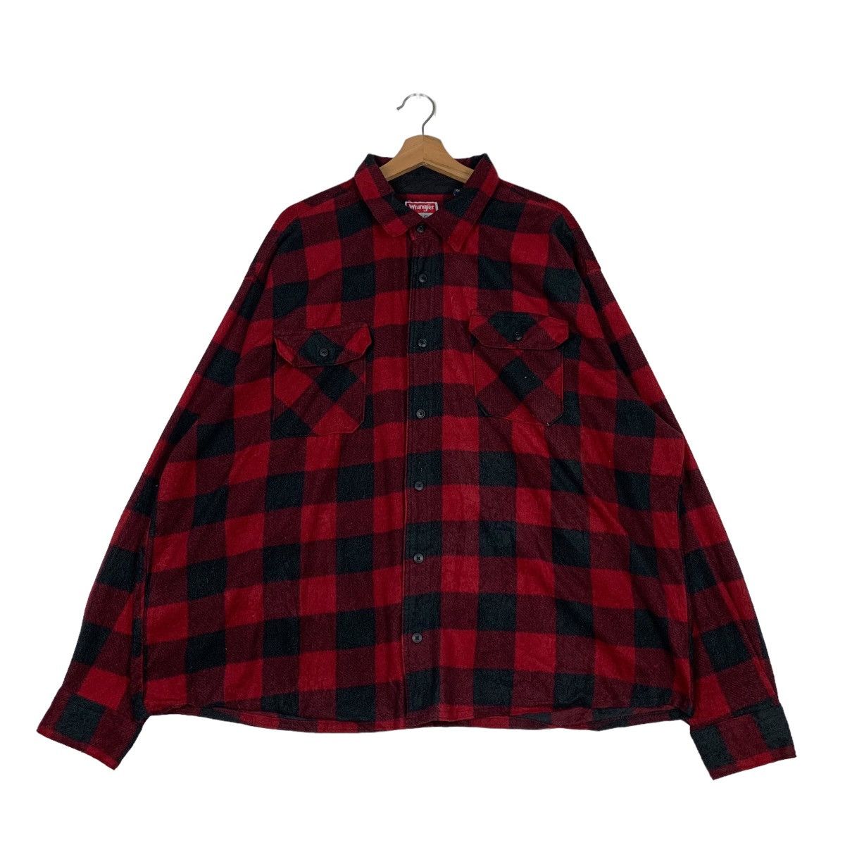 Wrangler WRANGLER Checked Flannel Plaid Button Up Shirt #0417-C19 Size US XXL / EU 58 / 5 - 1 Thumbnail