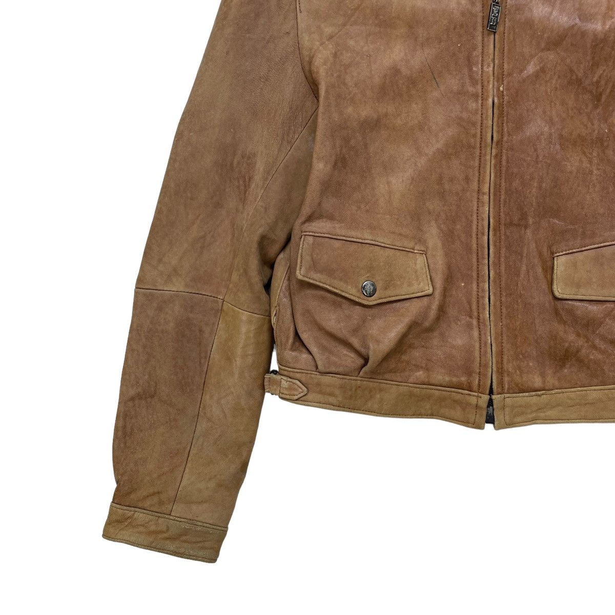 EB Denim × Japanese Brand Genuine Leather EB Jacket Riri Zipper Size M / US 6-8 / IT 42-44 - 5 Thumbnail