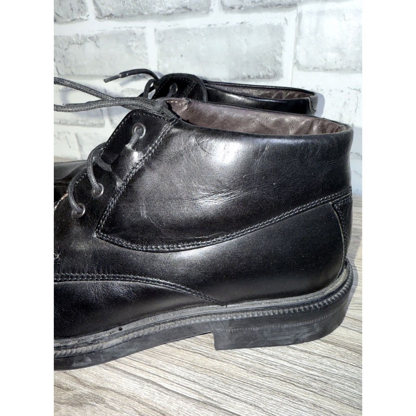 Vintage VTG Bacco Bucci Boots Ankle Leather Lace Up 8.5 Men Black Italy Shoes Size US 9 / EU 42 - 3 Thumbnail