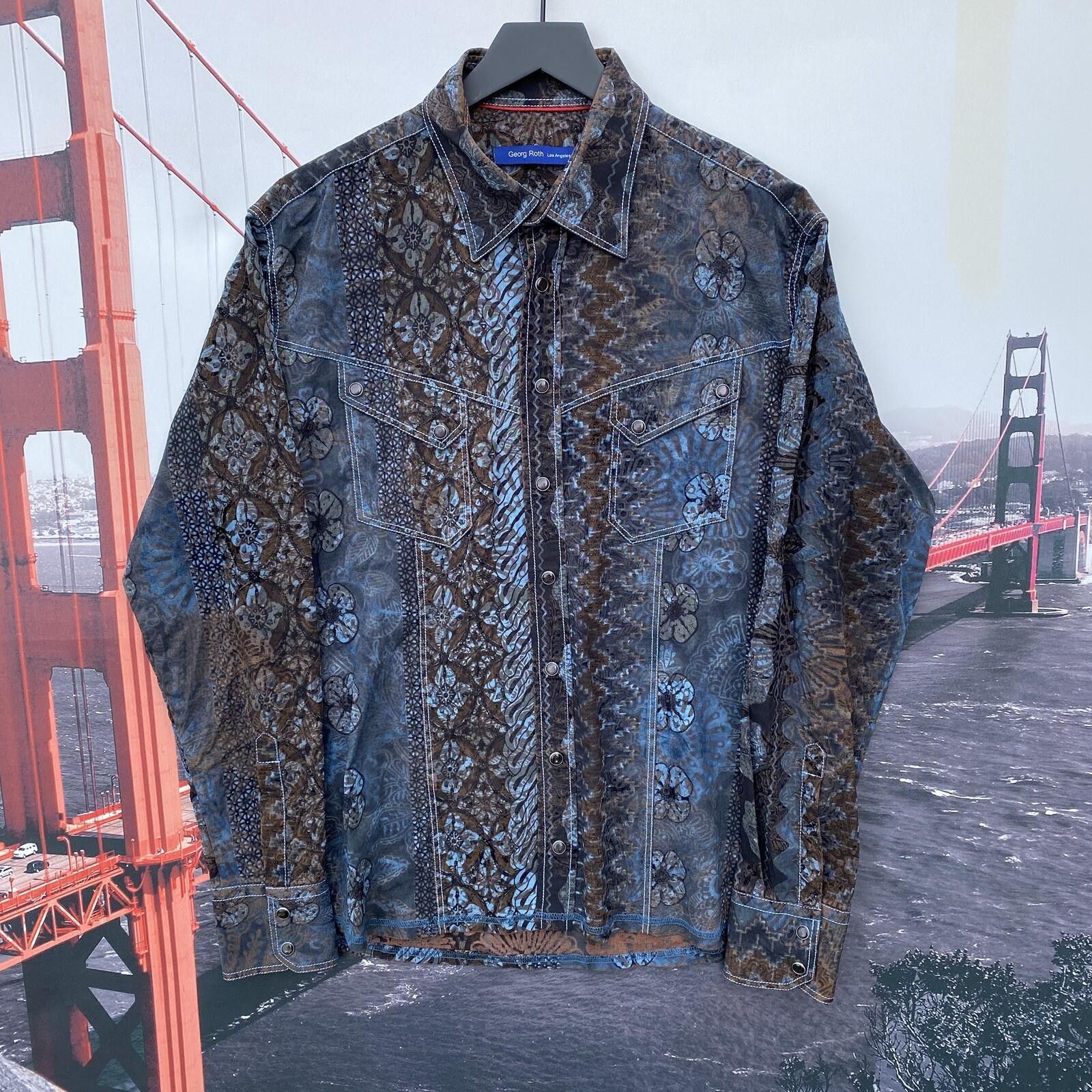 Other Georg Roth Pearl Snap Shirt Men Large Blue Western Cowboy Size US L / EU 52-54 / 3 - 6 Thumbnail