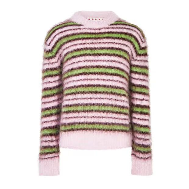 o1g2r1mq0524 Stripe Mohair Jumpers in Multicolor