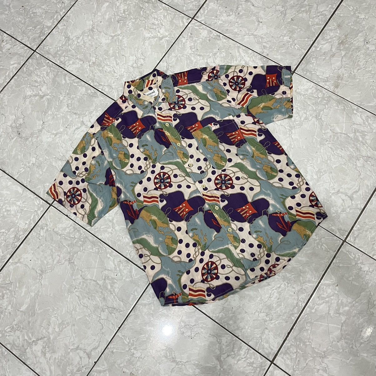 Kapital DELETE TODAY‼️Cassoni Italy Silk Shirt Nautical Vintage Size US S / EU 44-46 / 1 - 1 Thumbnail