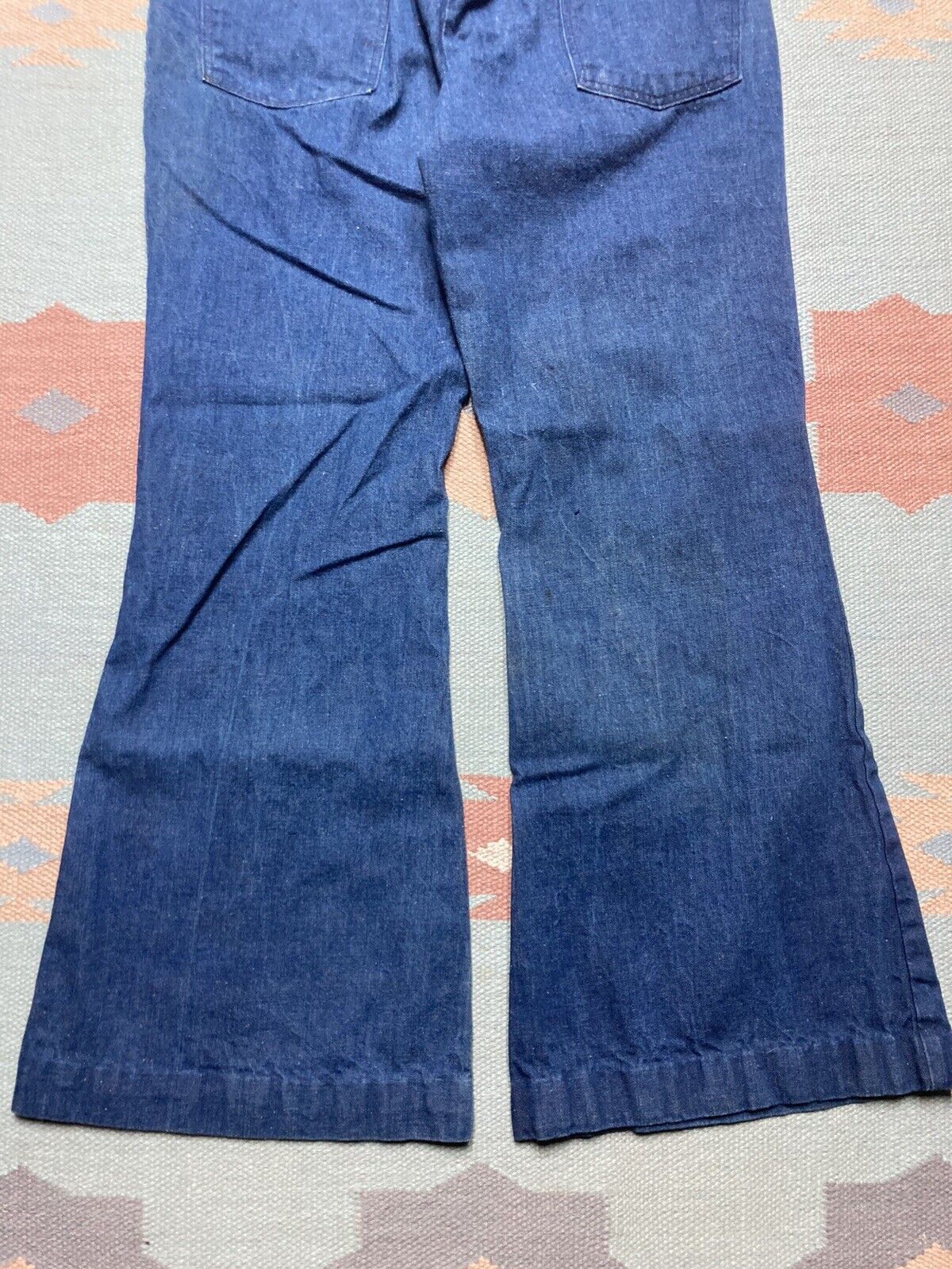 Vintage 70s bell bottom jeans wide flare Montgomery ward chain 30x27 Size 30" / US 8 / IT 44 - 7 Thumbnail