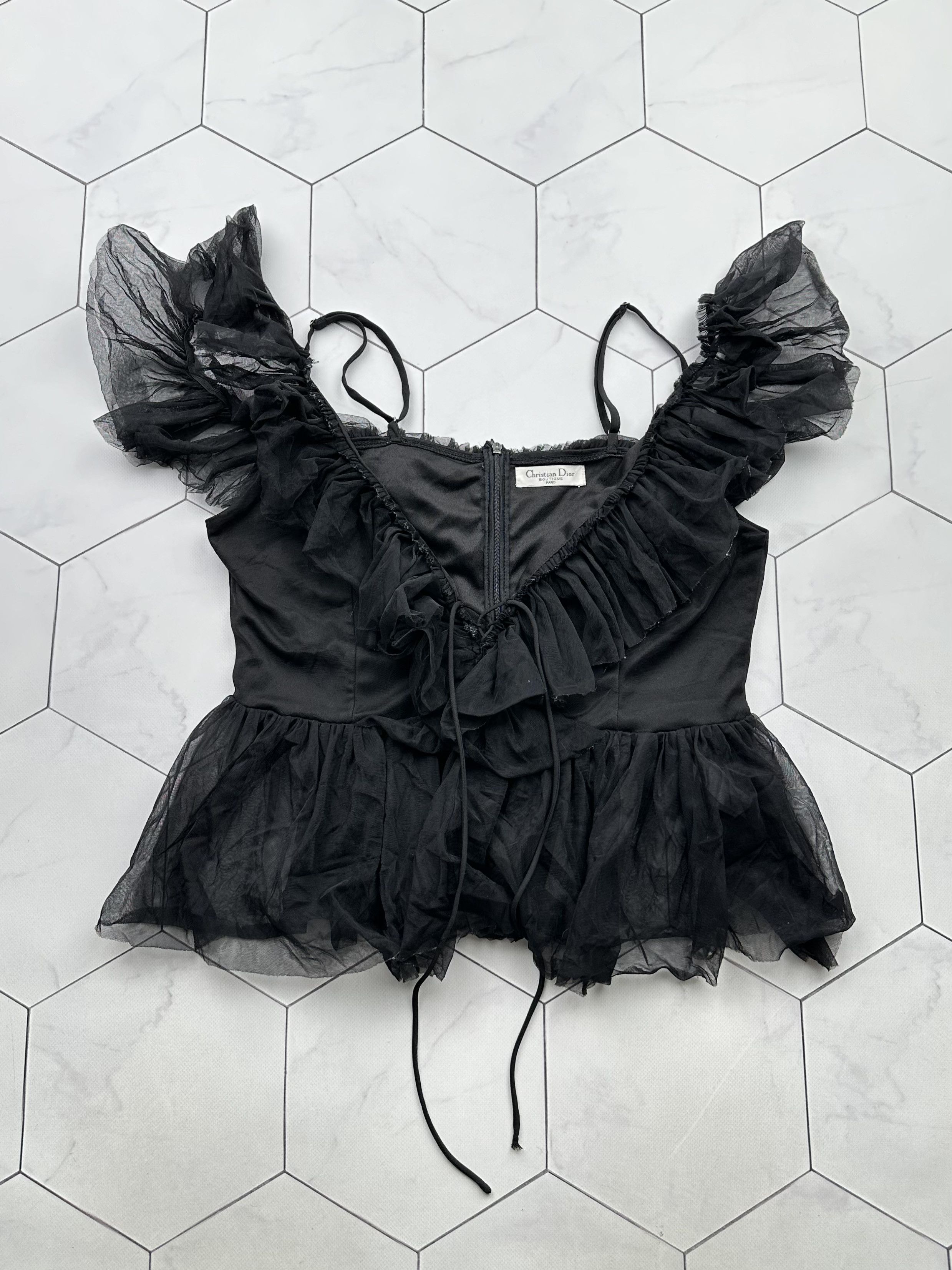 image of Christian Dior Monsieur x Vintage Christian Dior Vintage Blouse in Black, Women's (Size Large)