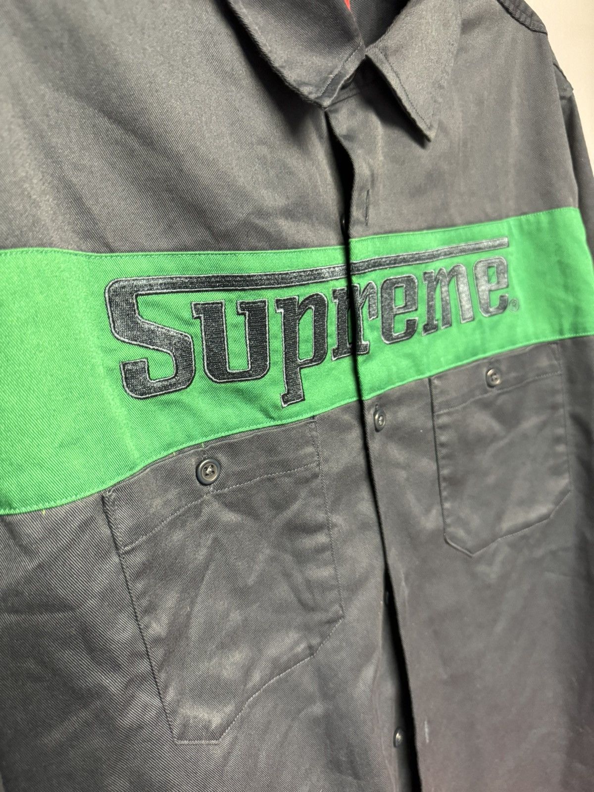 Supreme Supreme Racing Logo Work Shirt Navy Large Size US L / EU 52-54 / 3 - 3 Thumbnail