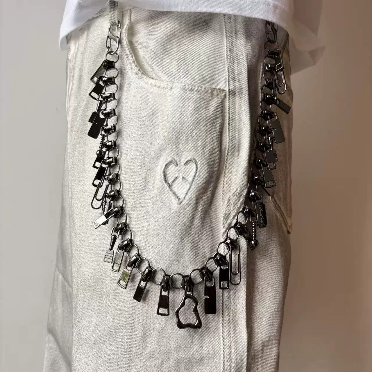 Vintage Retro hip-hop punk style jeans waist chain Size ONE SIZE - 5 Thumbnail