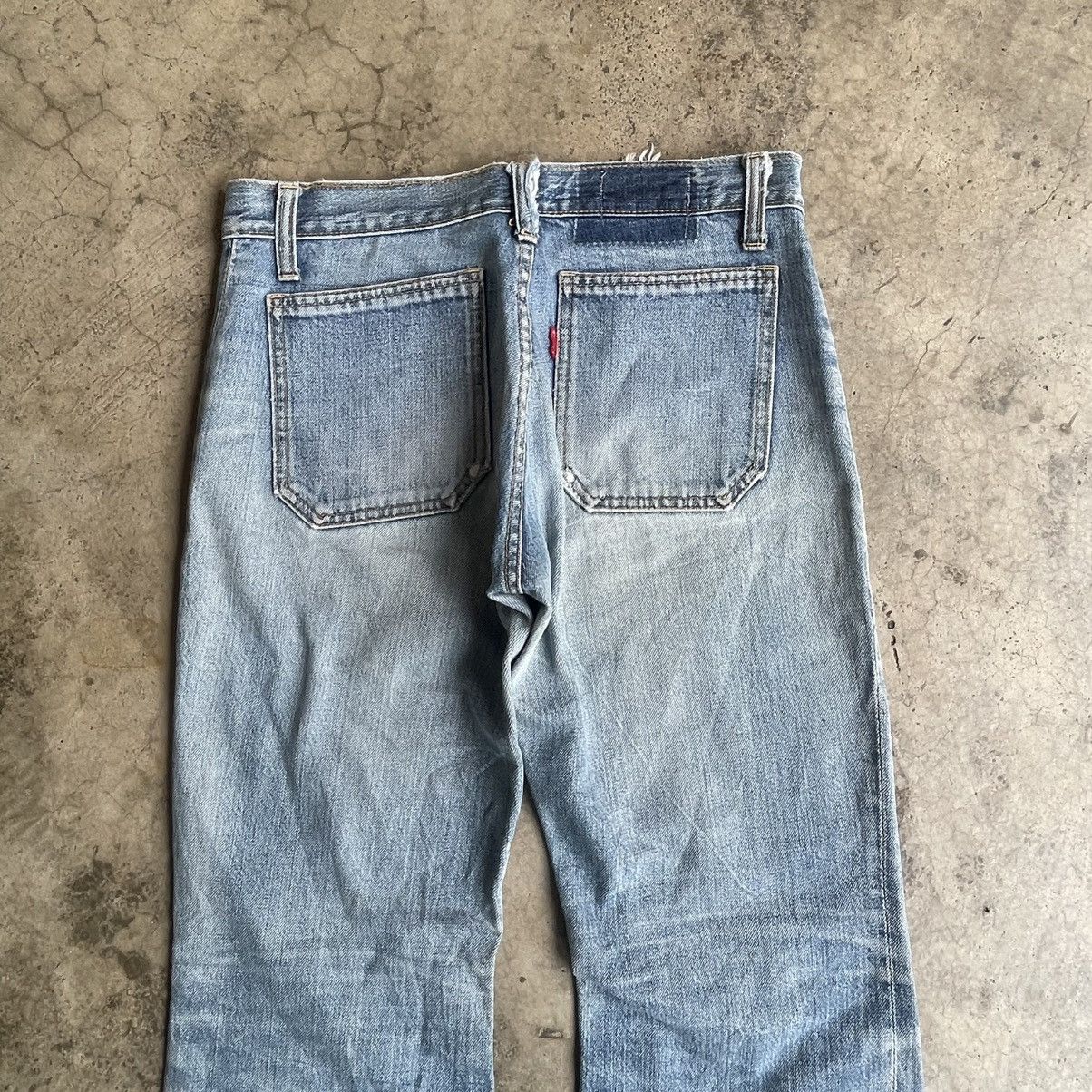 Edwin 🔥Vintage 80s Edwin Tapped Pocket Distress Flare Denim Jeans Size US 30 / EU 46 - 5 Thumbnail