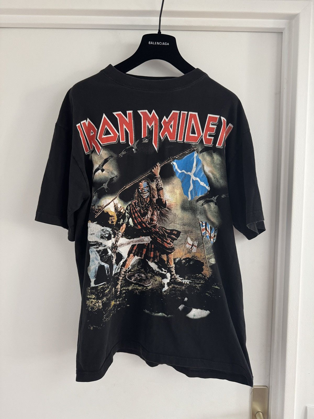 Iron Maiden *RARE* 90s VINTAGE 1998 IRON MAIDEN METAL THE CLANSMAN TEE Size US XL / EU 56 / 4 - 1 Thumbnail