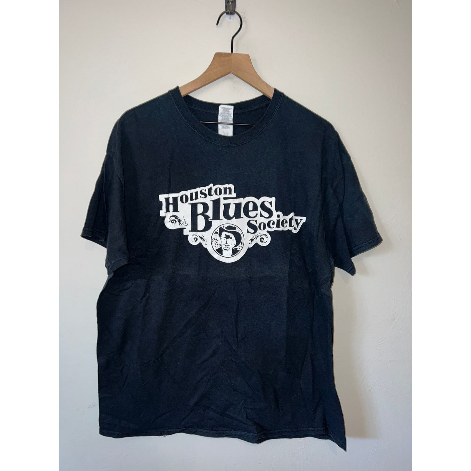 Gildan Houston Blues Society Shirt Black Graphic Music Tee X-Large Size US XL / EU 56 / 4 - 1 Thumbnail
