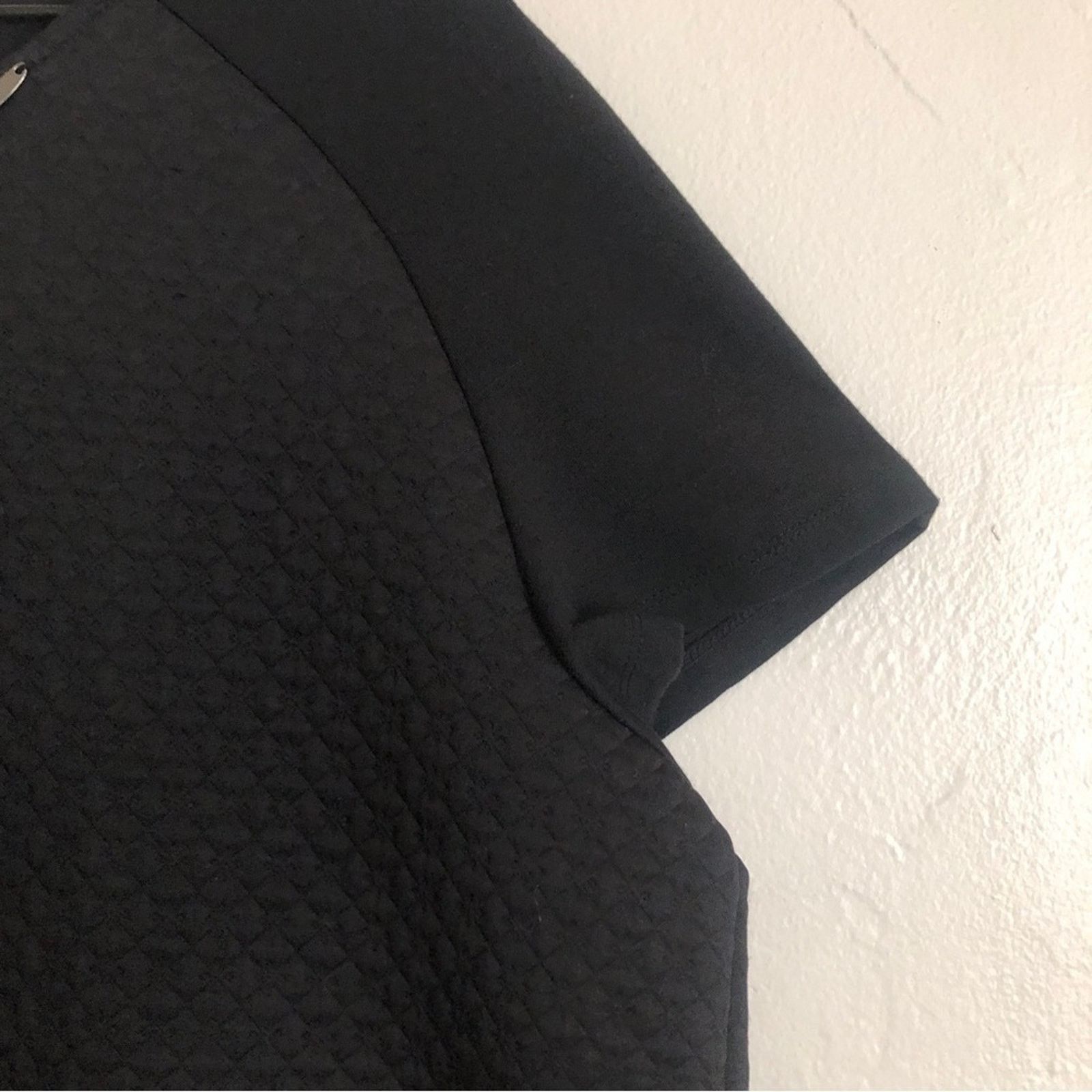 Other Rafaella Black Quilted Silver Metal Round Neck Blouse Top Size XL / US 12-14 / IT 48-50 - 3 Thumbnail