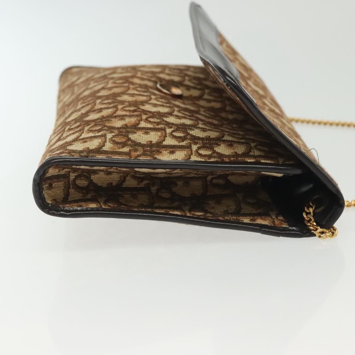 Dior DIOR Trotter Canvas Chain Shoulder Bag Brown Gold Size ONE SIZE - 4 Thumbnail