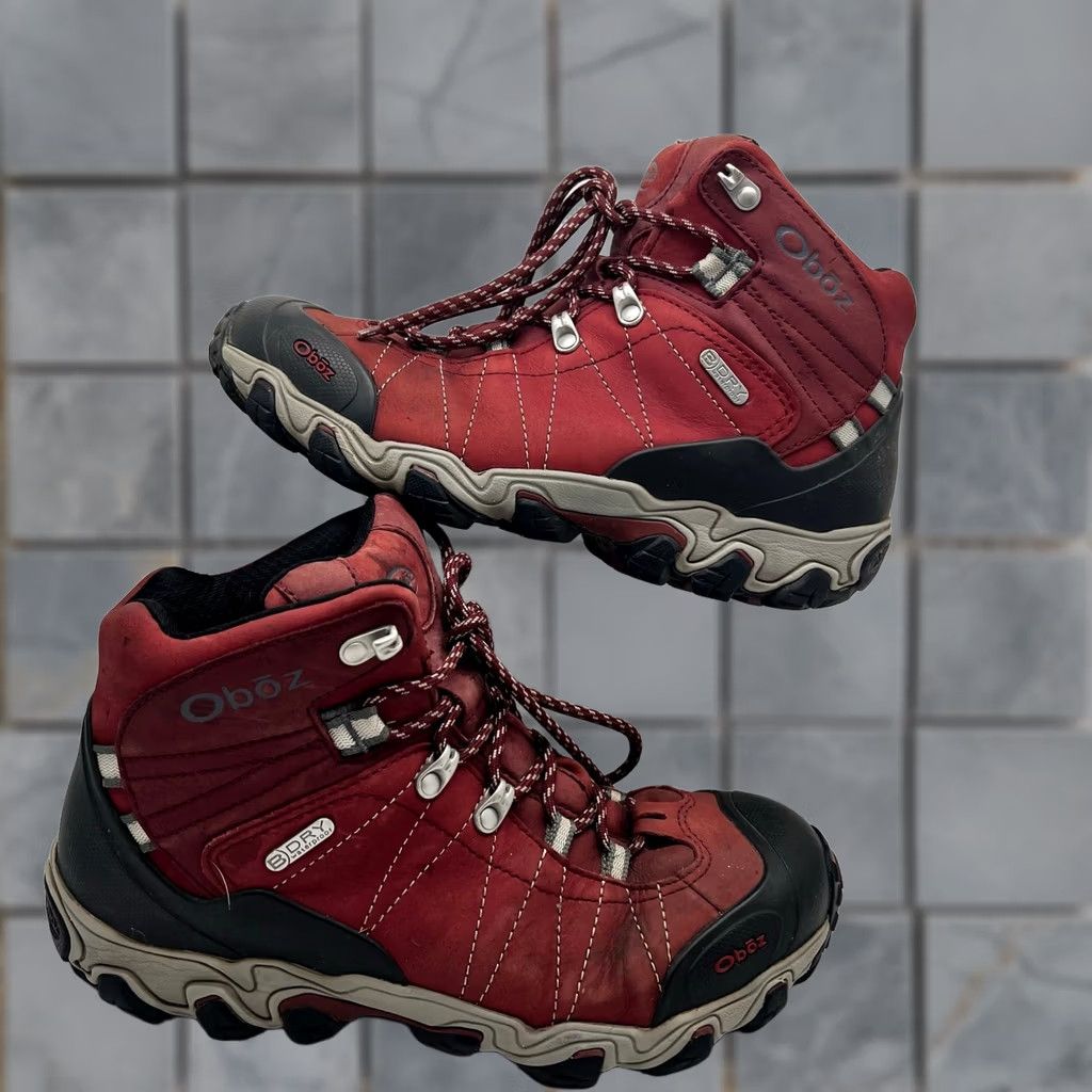 Oboz OBOZ Bridger Mid Hiking Boots Womens 9.5 Red Leather Waterproof Size US 10 / IT 40 - 1 Thumbnail