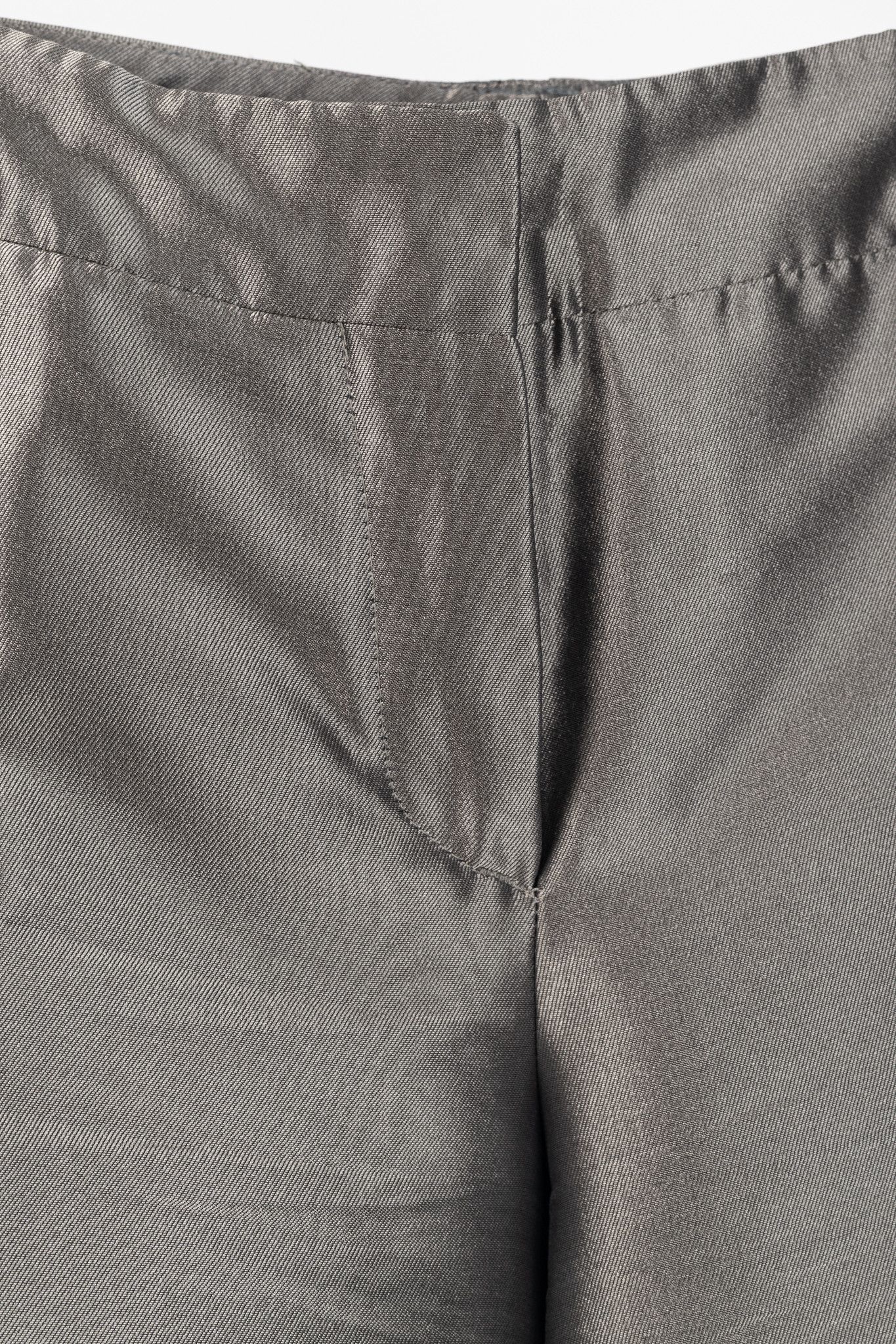 Burberry Burberry Grey Silk-Blend Taffeta Flared Trousers Size 28" / US 6 / IT 42 - 6 Thumbnail