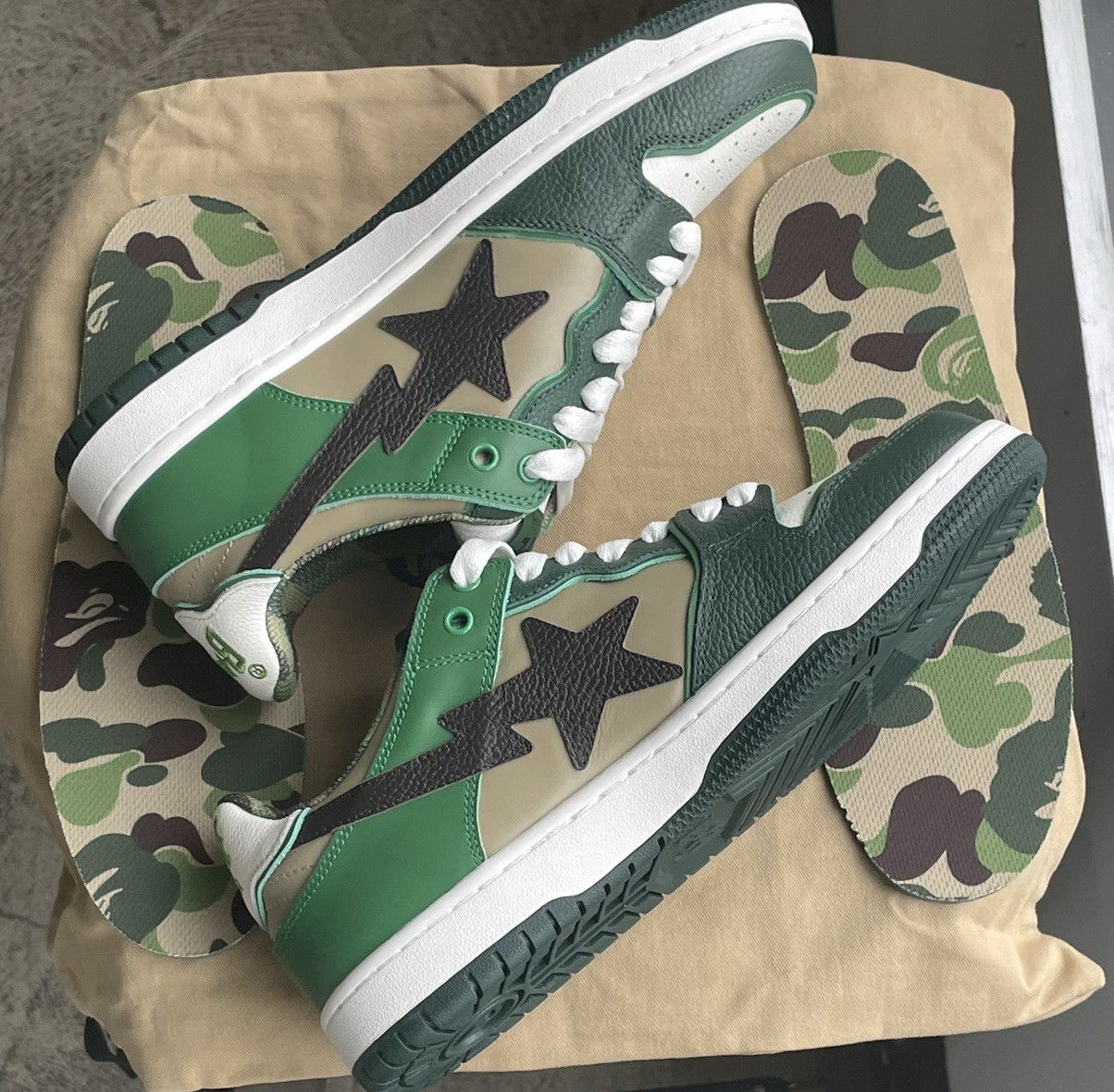 Bape A Bathing Ape Bape SK8 Sta ABC Camo Green (2022) Size US 8 / EU 41 - 5 Thumbnail