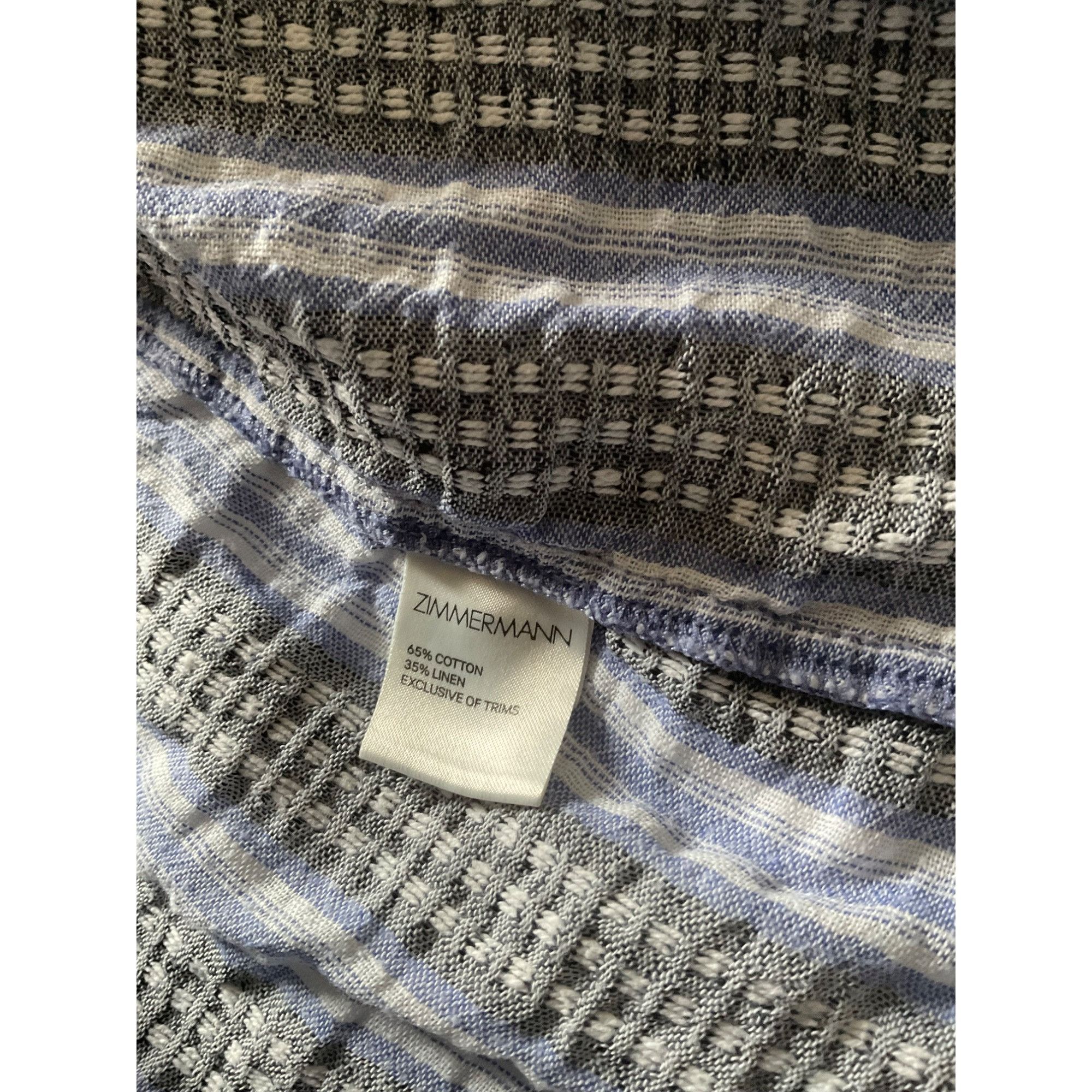 Zimmermann Zimmermann cotton linen blue black stripe waffles buttons sh Size M / US 6-8 / IT 42-44 - 4 Thumbnail