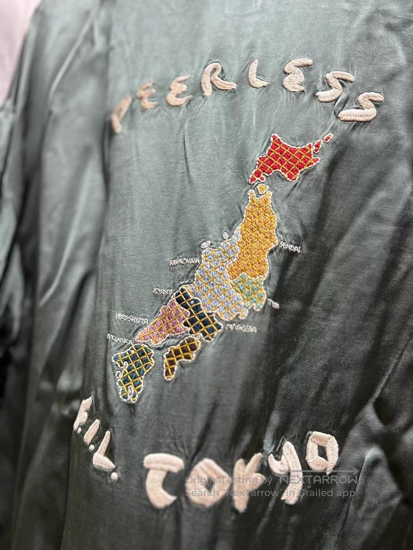 Visvim Green XL Jacket with Tiger Embroidery and Fortune Symbol. Size US XL / EU 56 / 4 - 6 Thumbnail