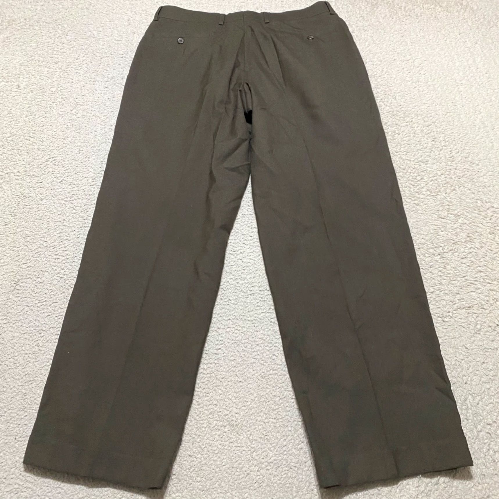 Ralph Lauren Lauren Ralph Lauren Mens Pants Dress Brown Wool Straight Mid Pleated 34x29 Inseam Slim, Regular Fit - 34x30? Size US 34 / EU 50 - 2 Thumbnail