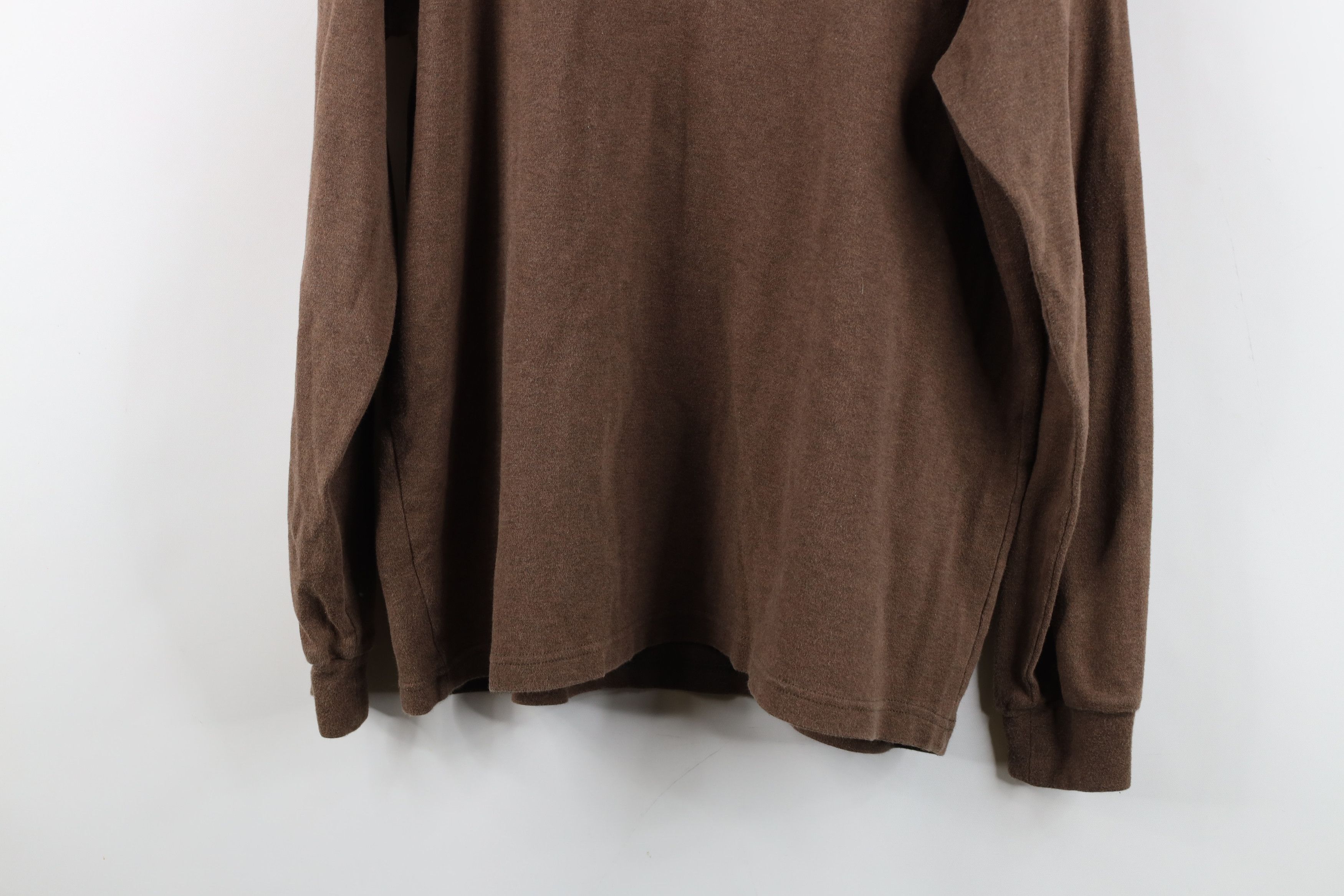 Vintage Vintage 90s Streetwear Mock Neck Long Sleeve T-Shirt Brown Size US M / EU 48-50 / 2 - 14 Thumbnail