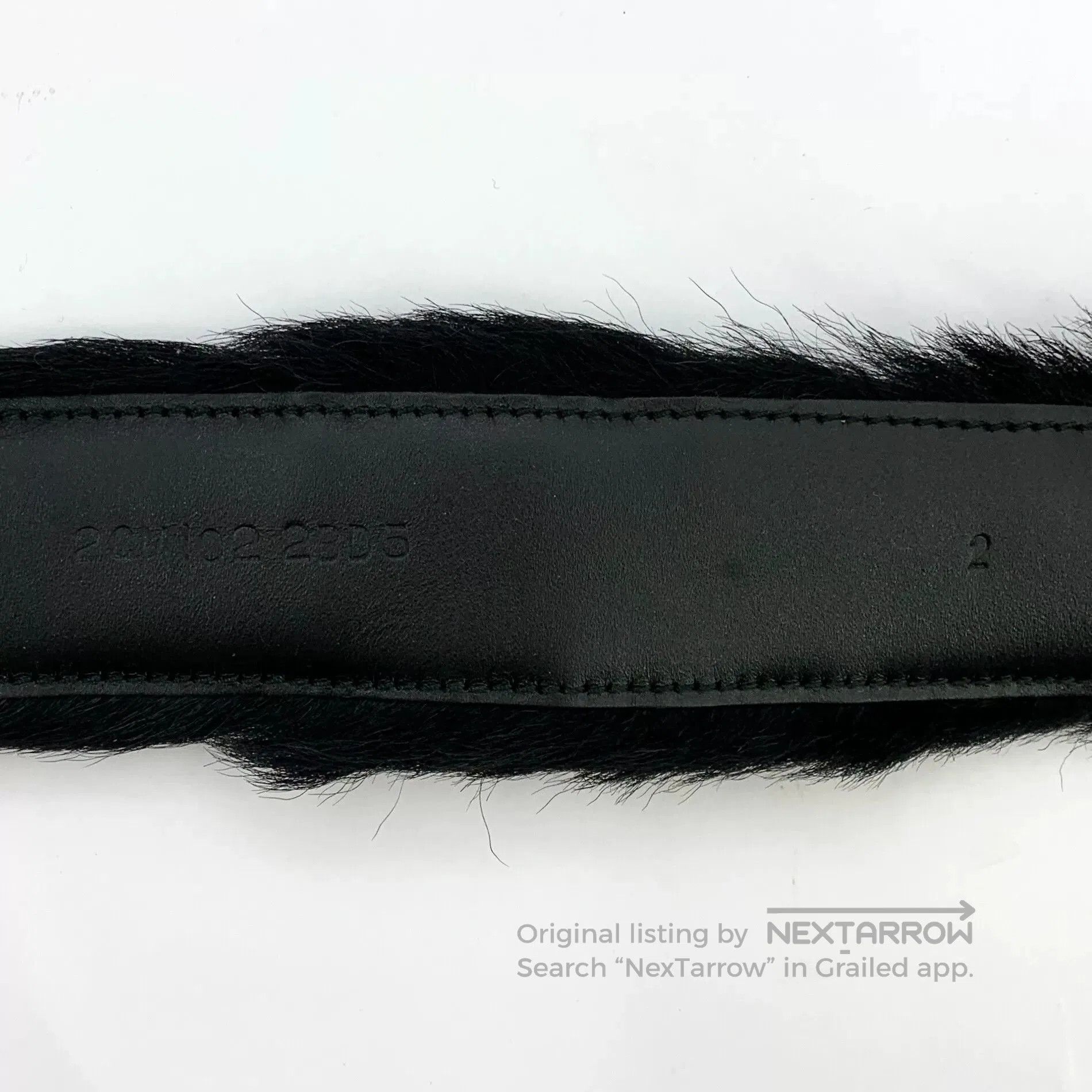 Prada Prada Black Fur Leather Belt. Size ONE SIZE - 7 Thumbnail