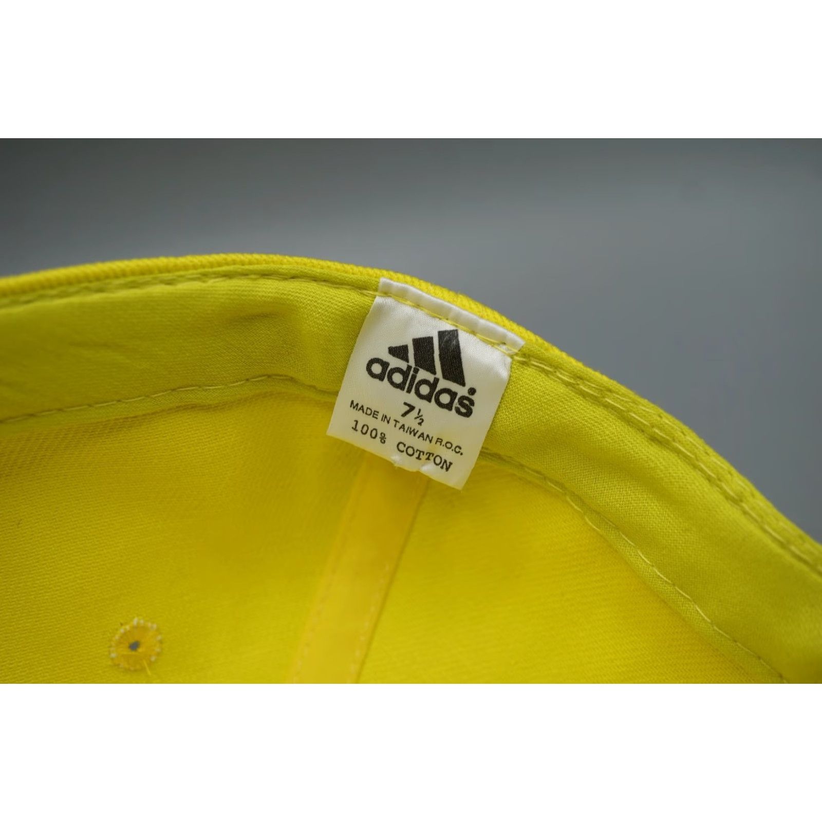 Adidas VINTAGE Adidas Hat Mens 7 1/2 Fitted Yellow Blue Cotton Cap Trefoil Logo 90s Taiwan R.O.C. Size ONE SIZE - 6 Thumbnail