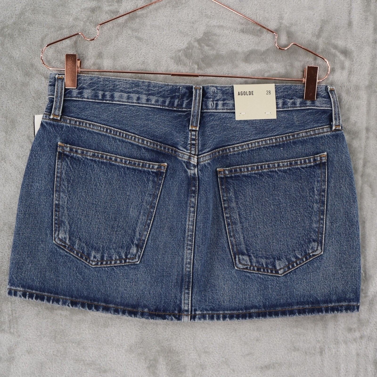 Agolde AGOLDE Alek Mini Skirt Womens 28 Blue Denim Classic Preppy T Size 28" / US 6 / IT 42 - 3 Thumbnail