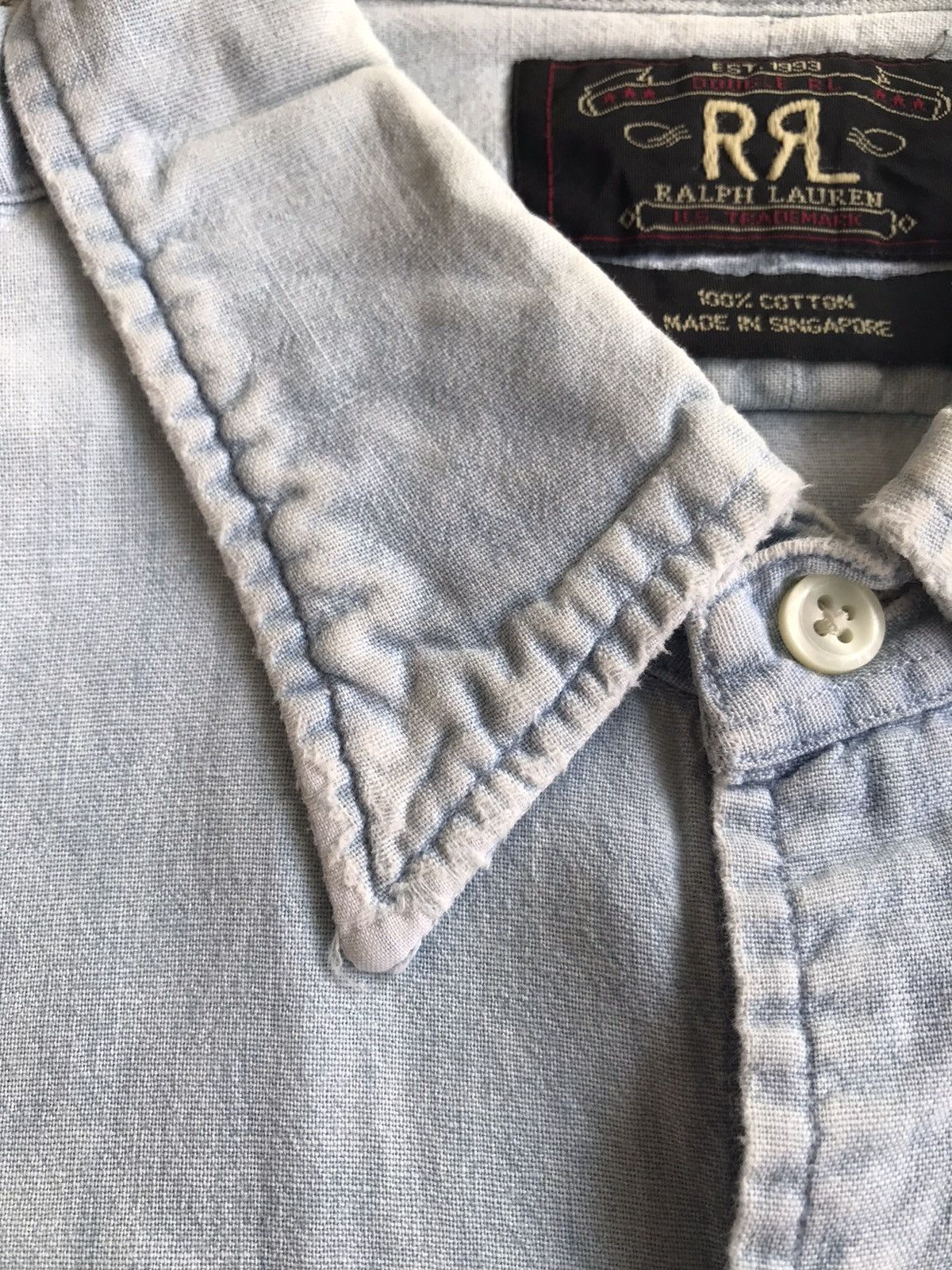RRL Ralph Lauren Vintage Worn RRL double RL Shirts Size US XL / EU 56 / 4 - 6 Thumbnail