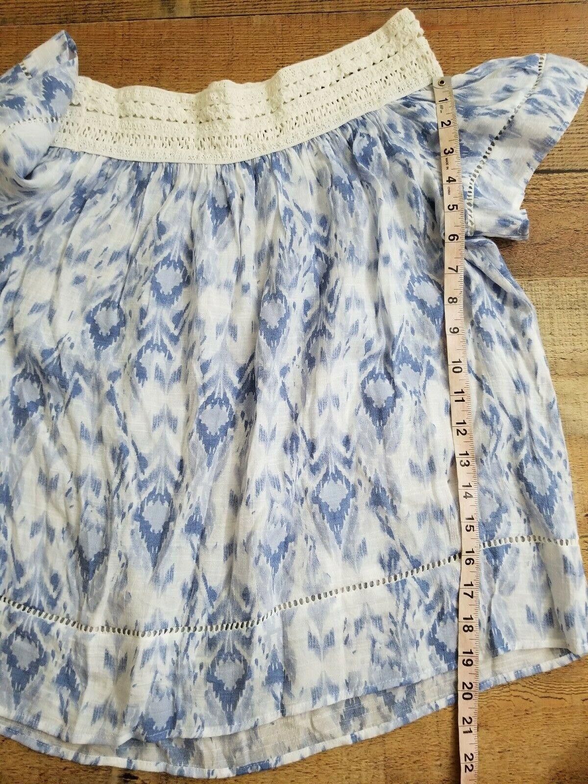 Designer Westbound Petites Top medium Blue White Off The Shoulder Size M / US 6-8 / IT 42-44 - 5 Thumbnail